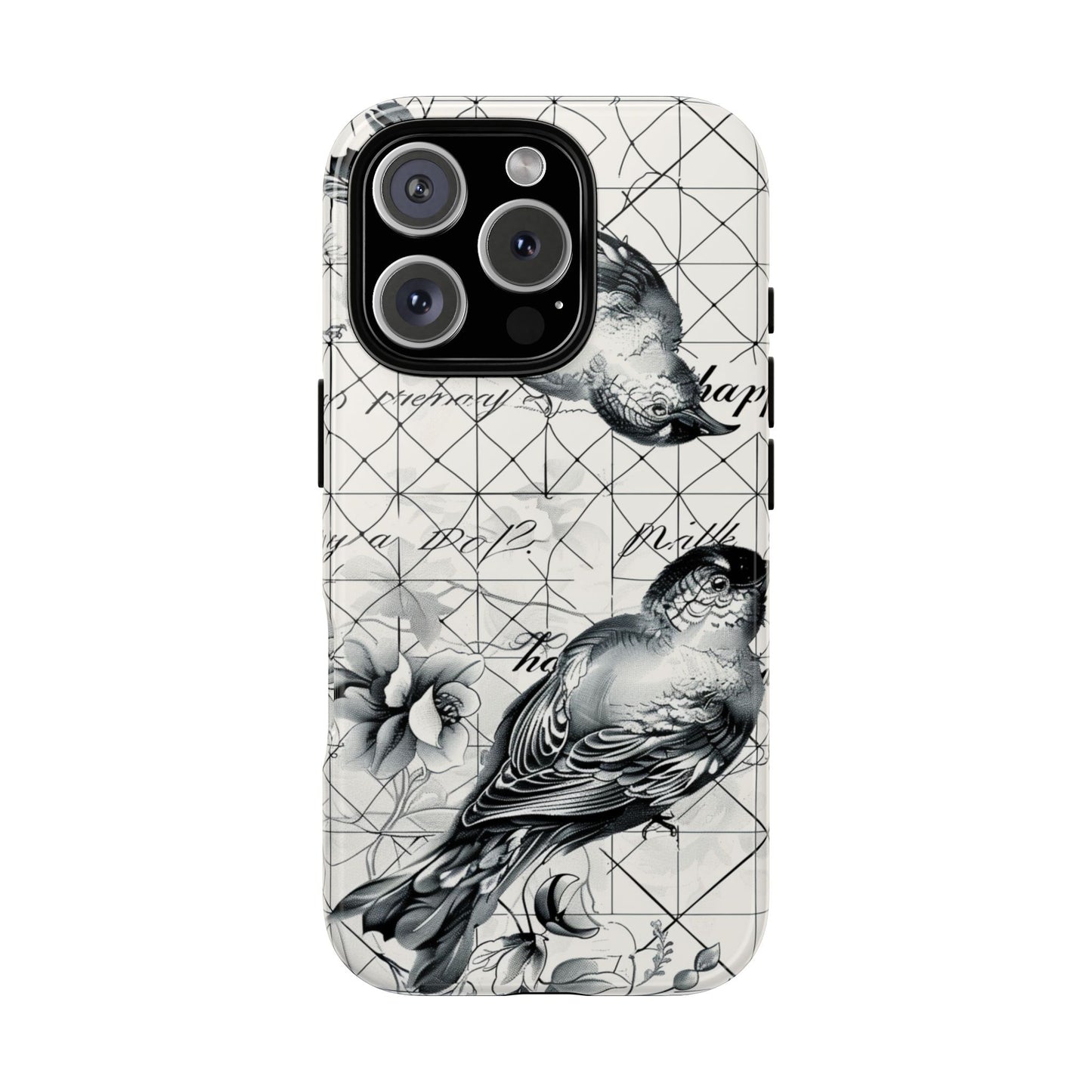 Monochrome Bird Elegance Durable Phone Case