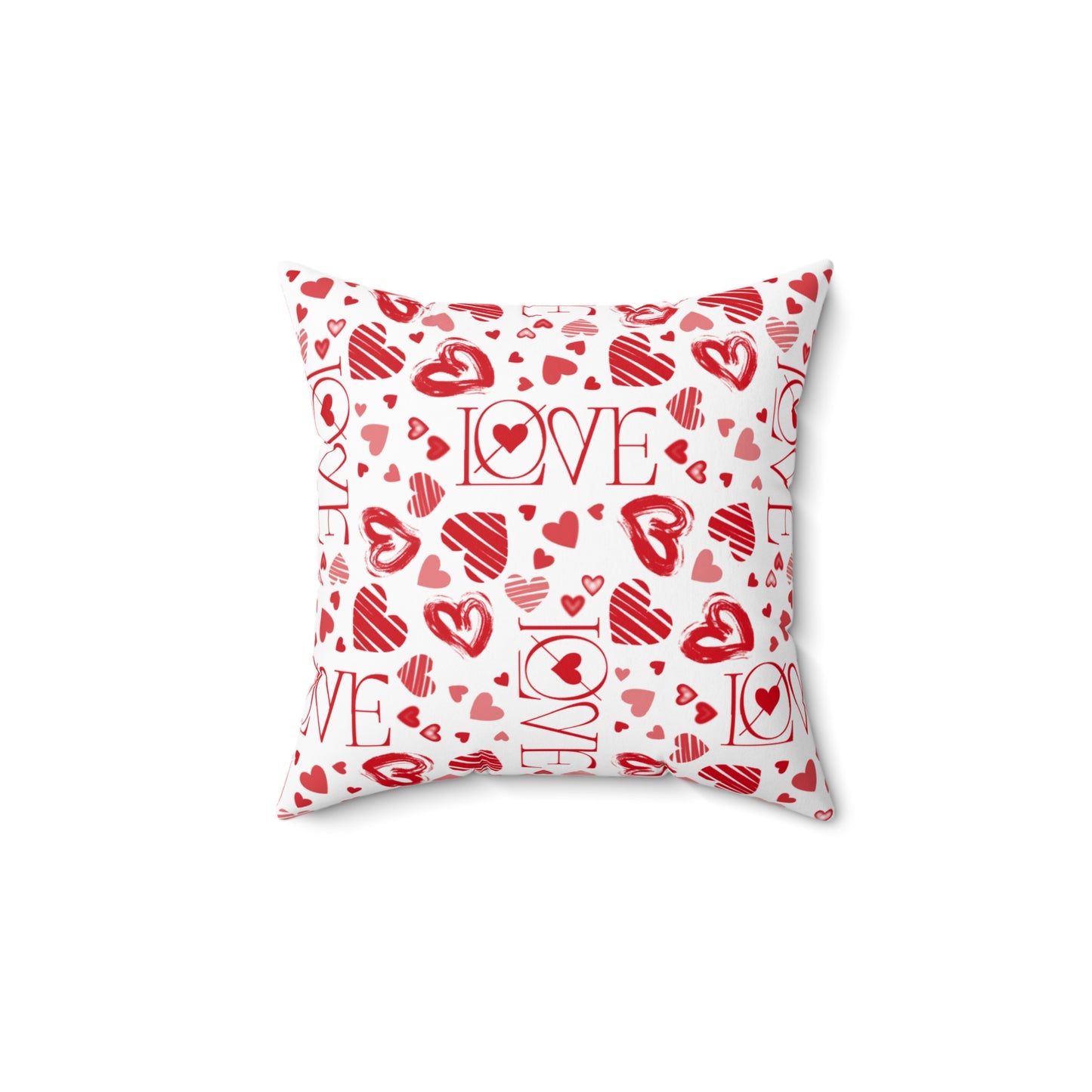 Soft & Stylish Love-Themed Spun Polyester Throw Pillow