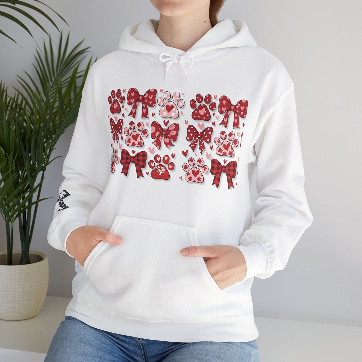 Personalized Valentine Coquette Hooded Sweatshirt