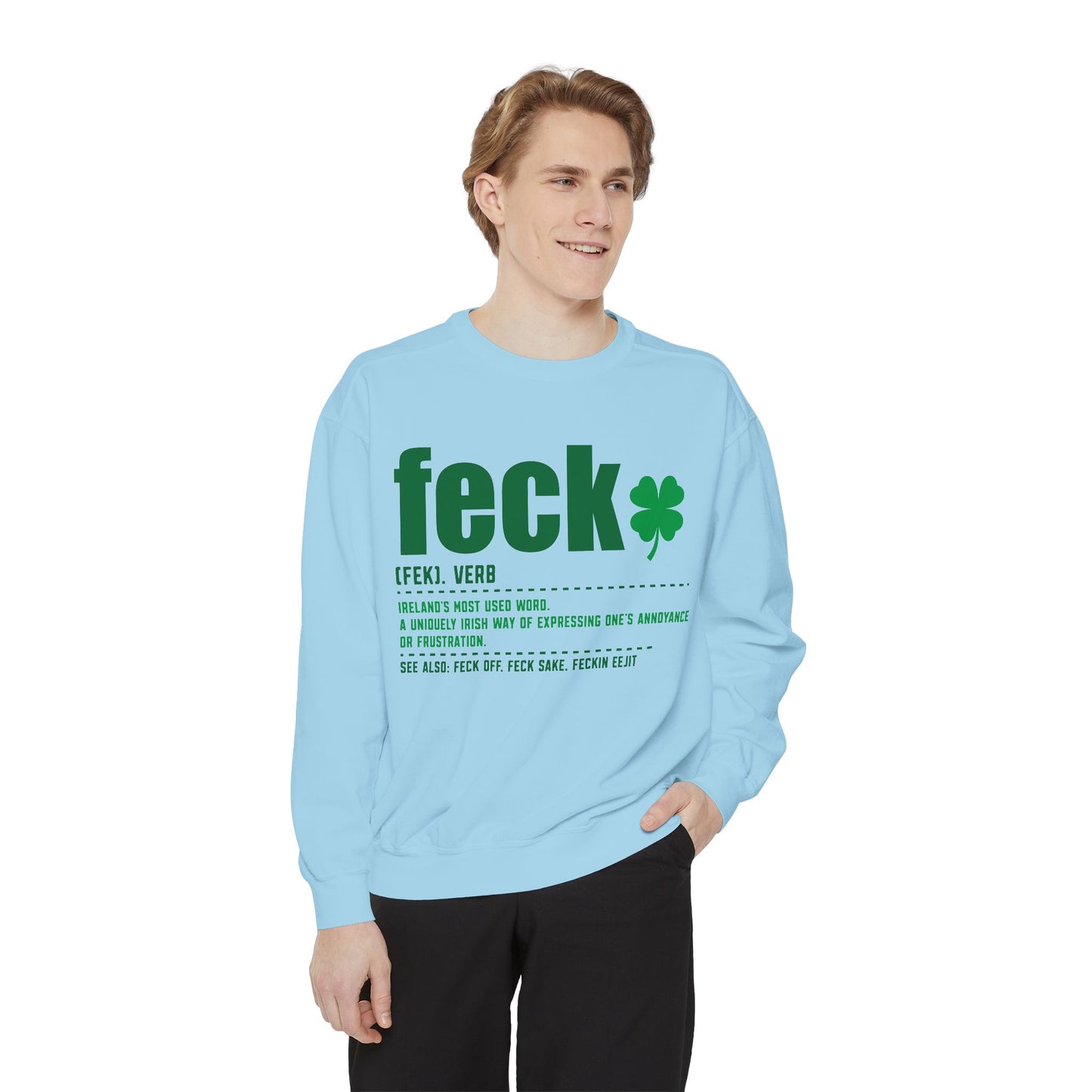 Lucky Shamrock Pullover Unisex Garment-Dyed Sweatshirt