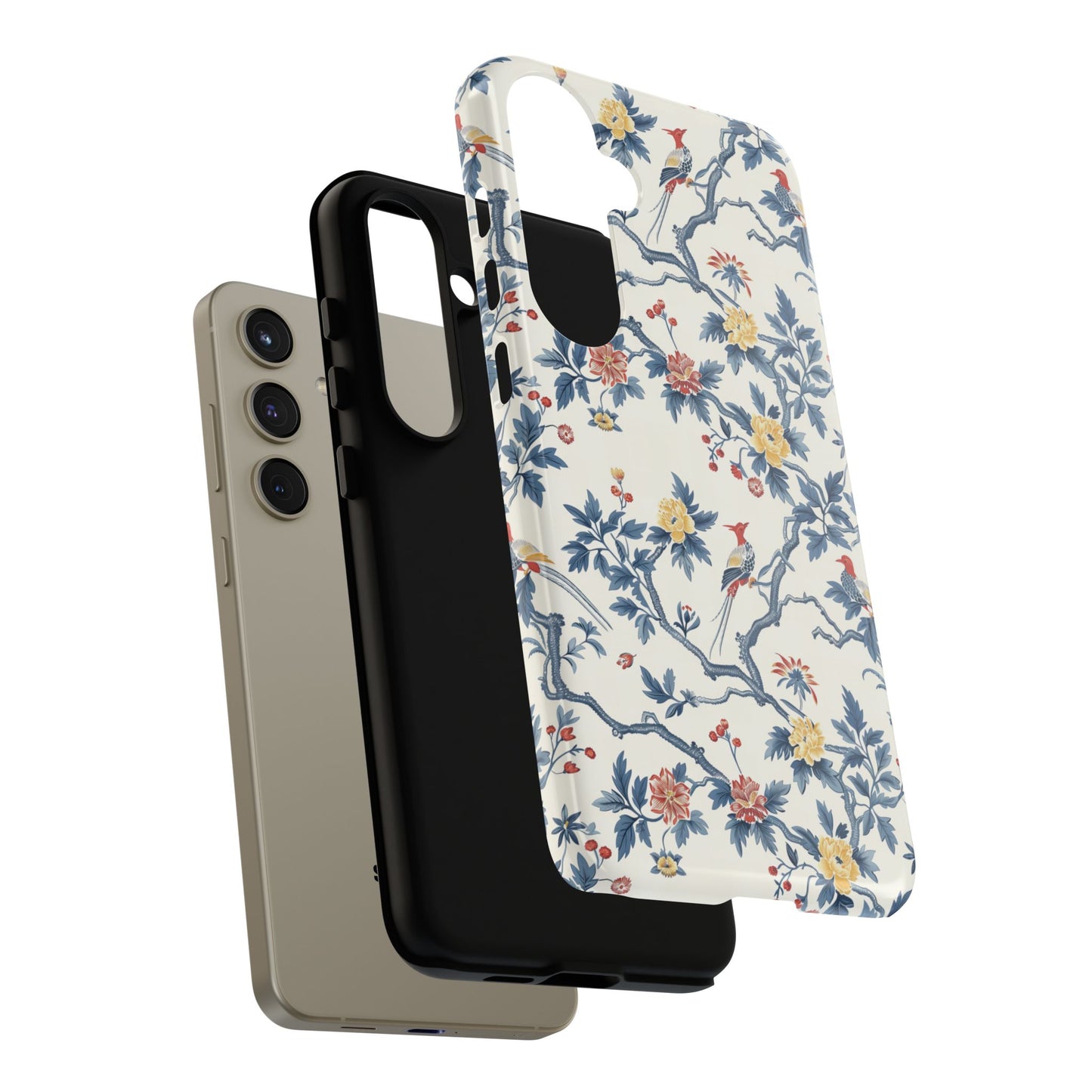 Elegant Chinoiserie-Patterned Protective Phone Case