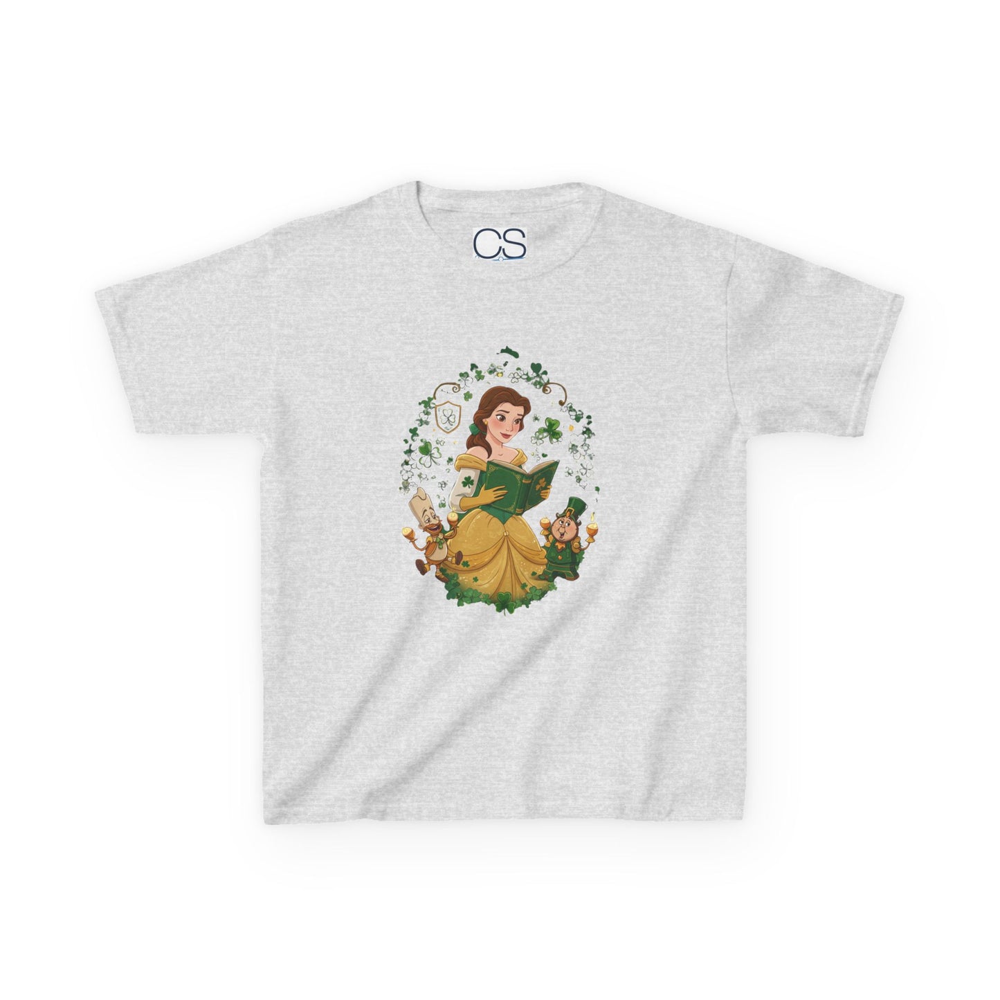 Disney Belle St. Patrick's Day Kids Heavy Cotton T-Shirt