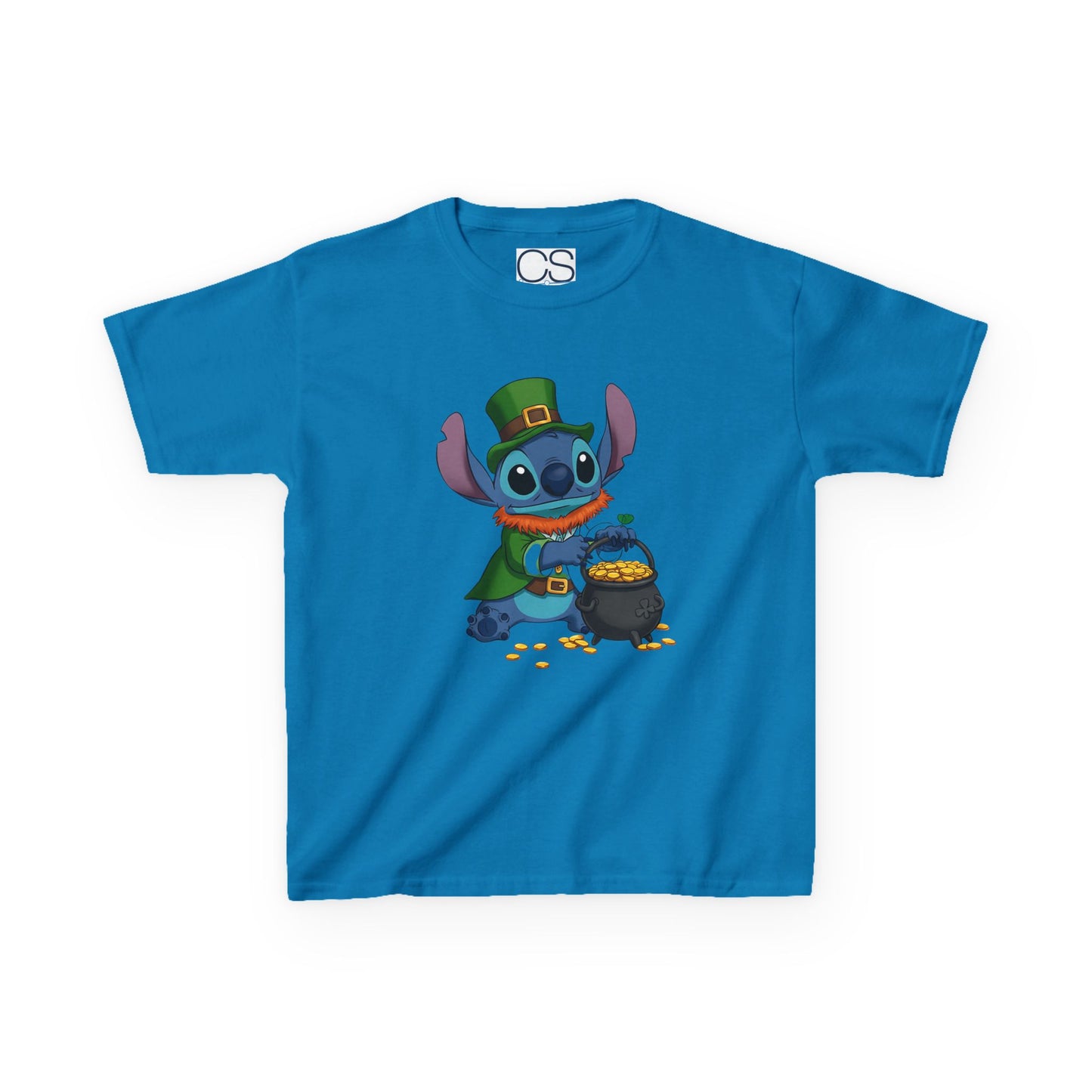Disney Stitch St. Patrick's Day Kids Heavy Cotton T-Shirt - Lucky Stitch Tee