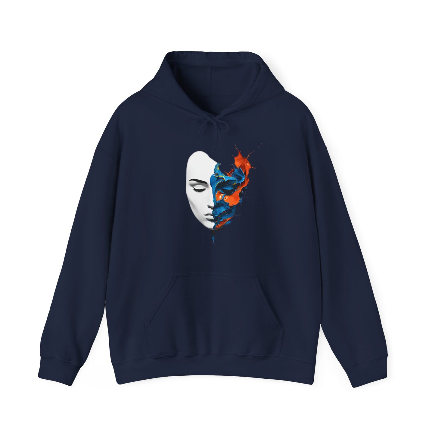 Abstract Art Face Hooded Sweatshirt