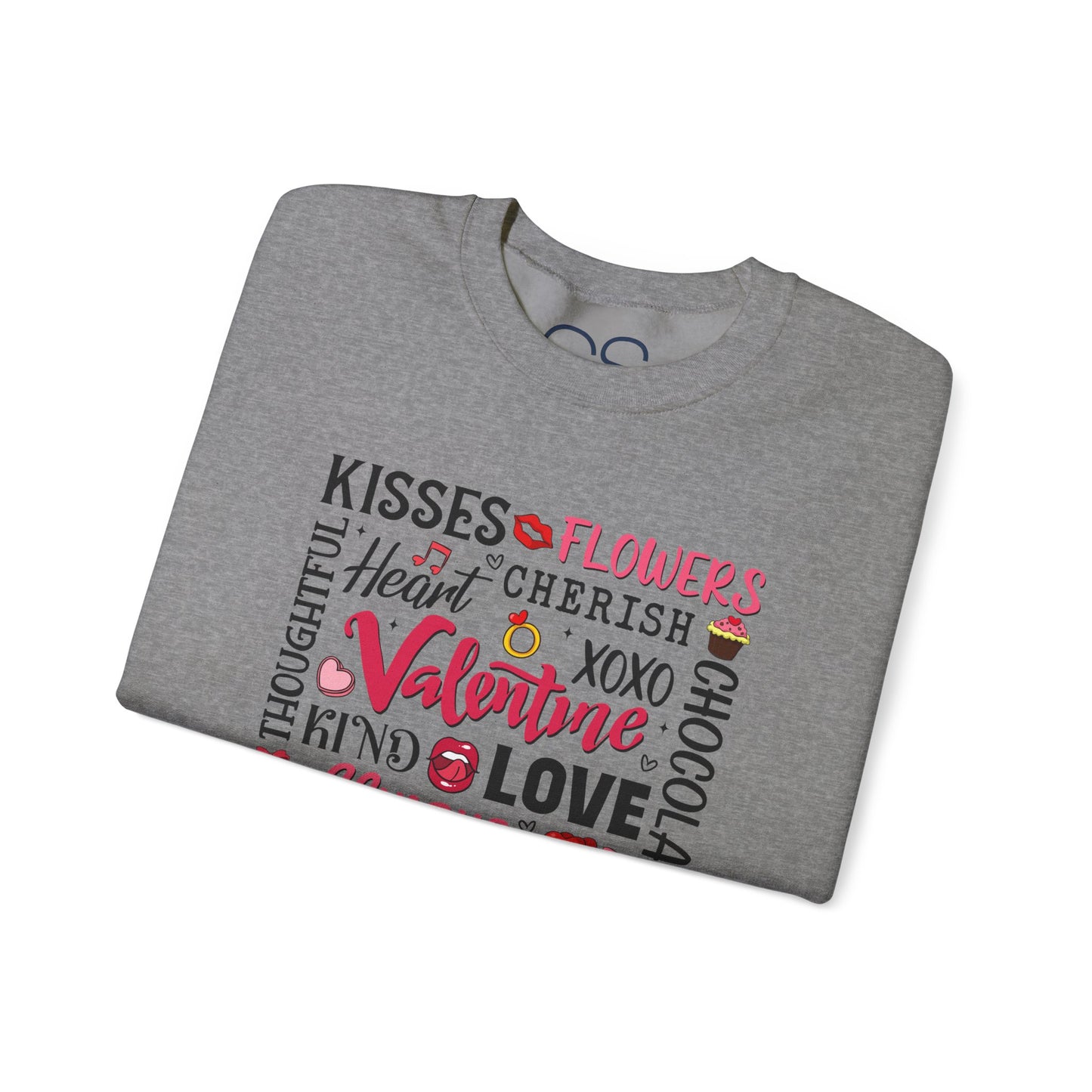 Valentine's Day Word Art Sweatshirt Crewneck Sweatshirt