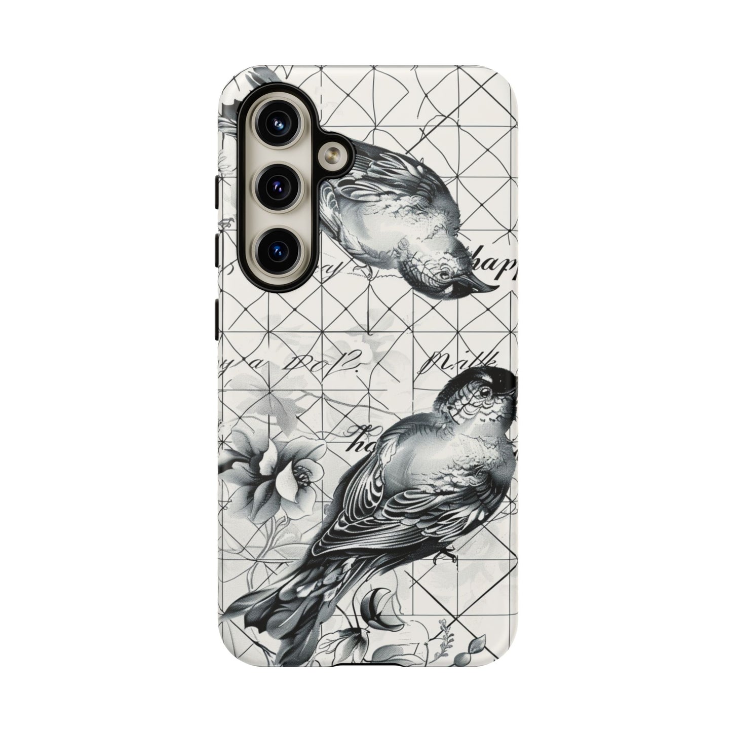 Monochrome Bird Elegance Durable Phone Case