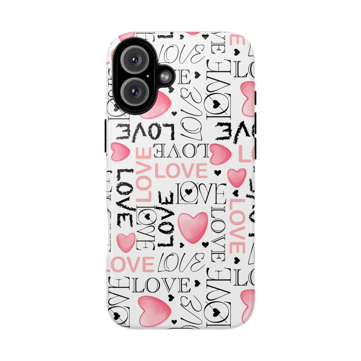 Love Typography-Themed Durable Phone Case