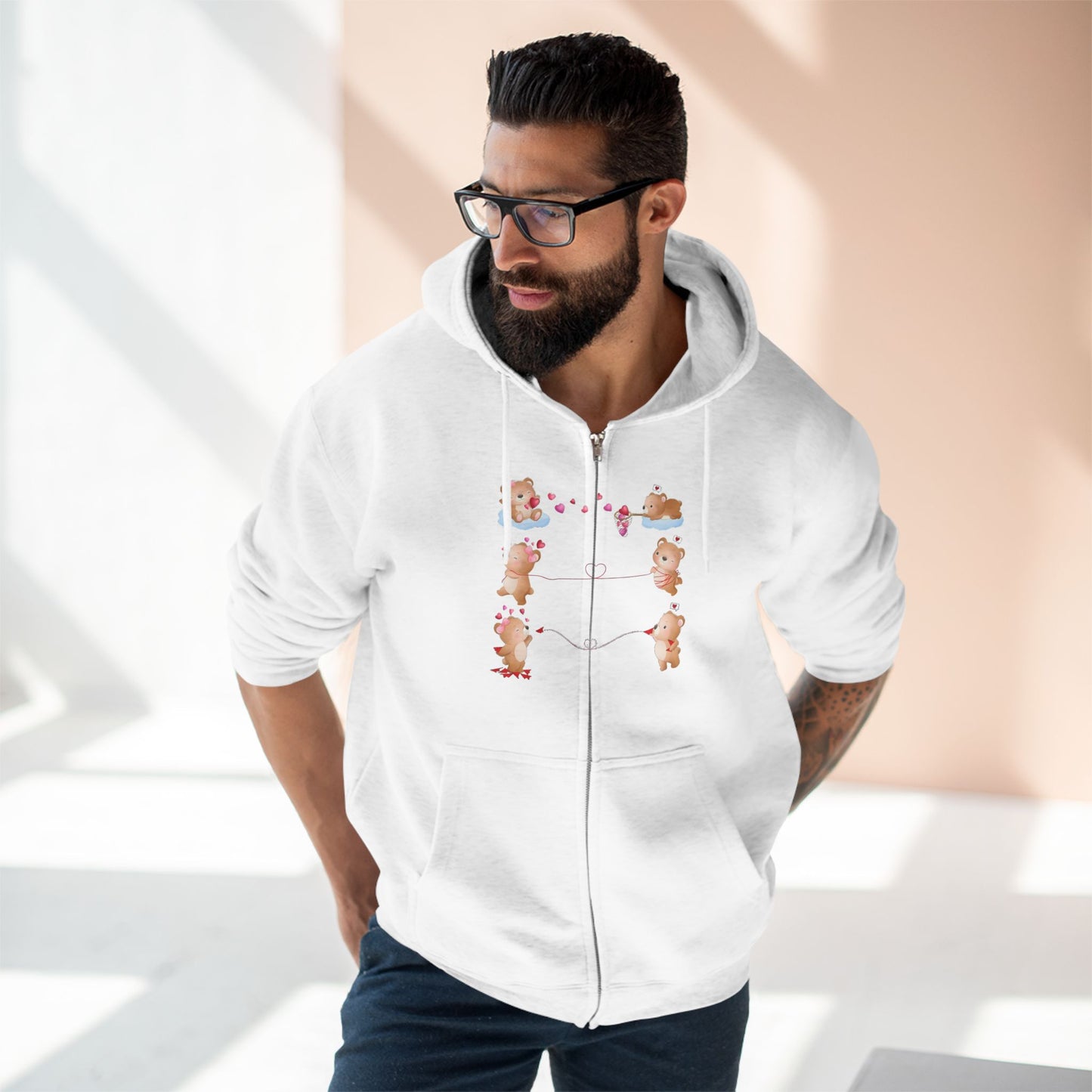 Cuddly Love Teddy Unisex Zip Hoodie
