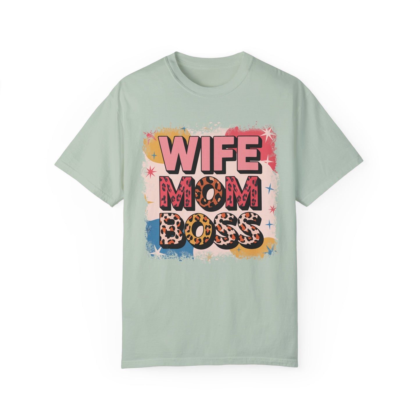 WIFE MOM BOSS Leopard Print T-Shirt