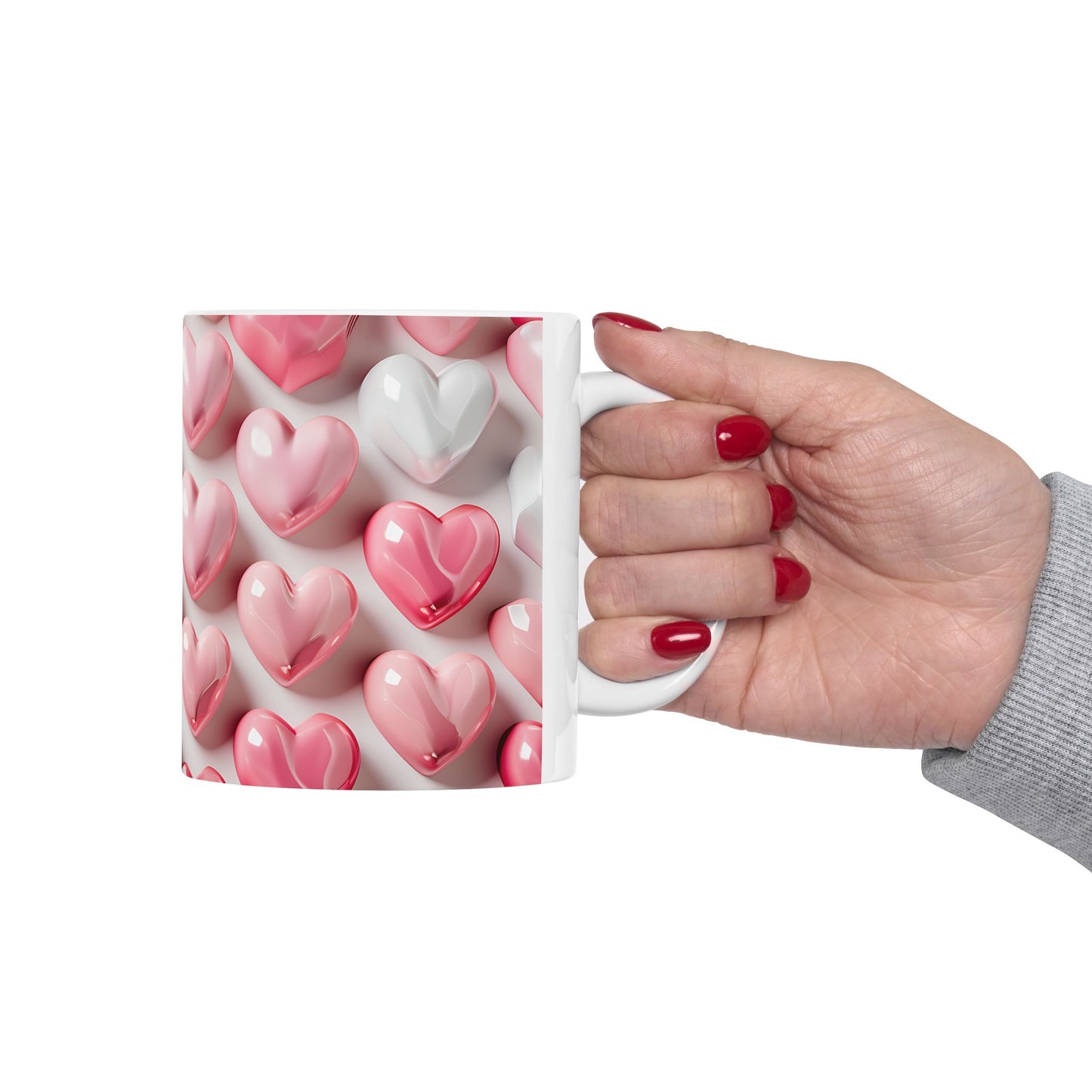 Romantic 3D Heart Ceramic Mug