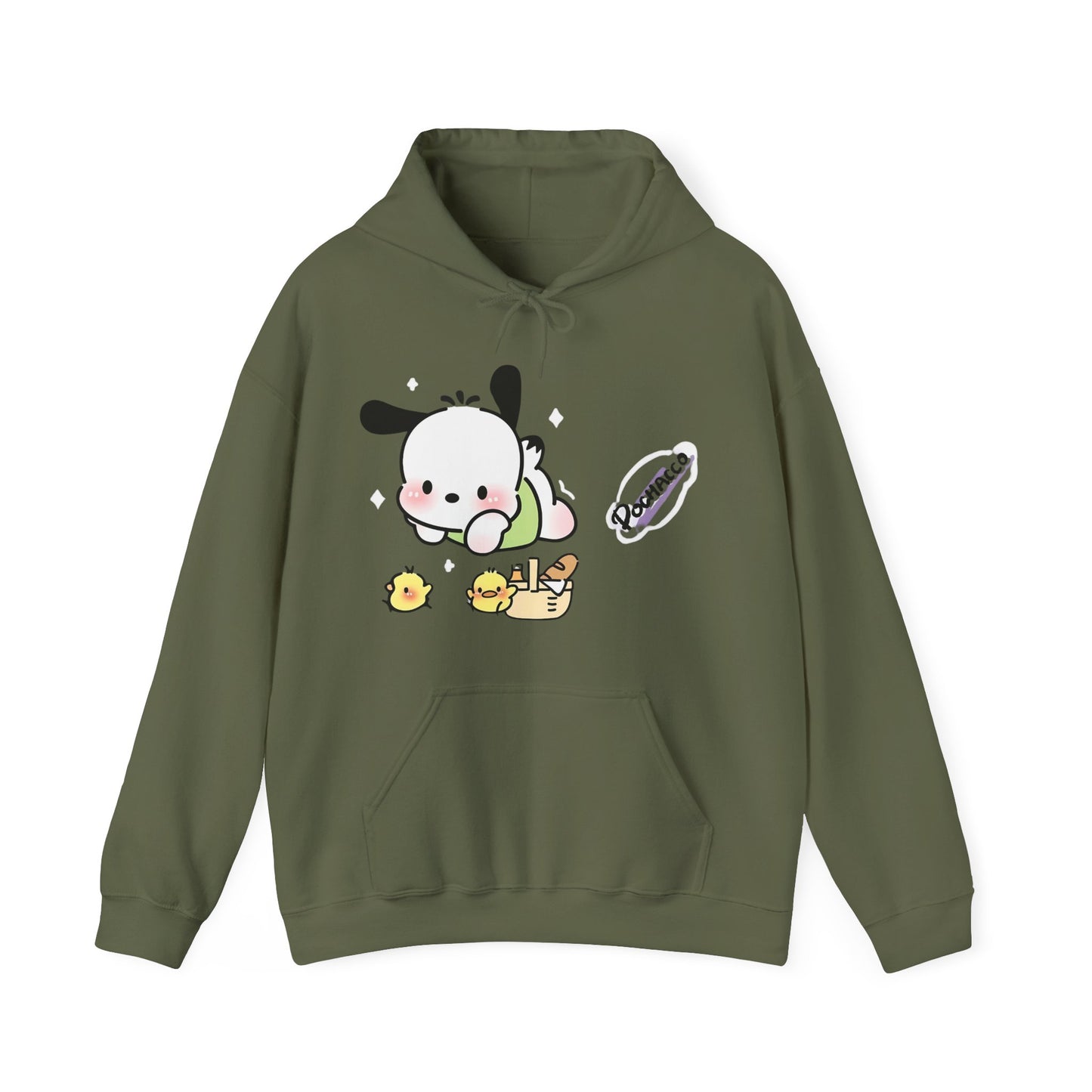Unisex Heavy Blend Pochacco Hooded Sweatshirt – Adorable & Cozy Design for Fans