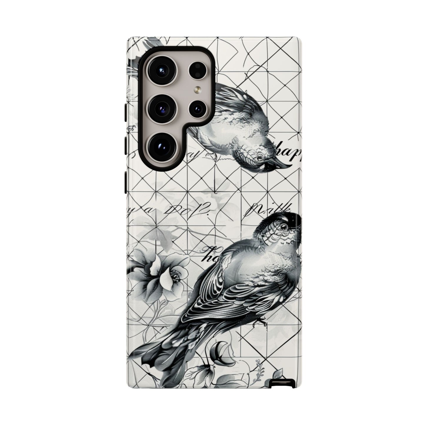 Monochrome Bird Elegance Durable Phone Case