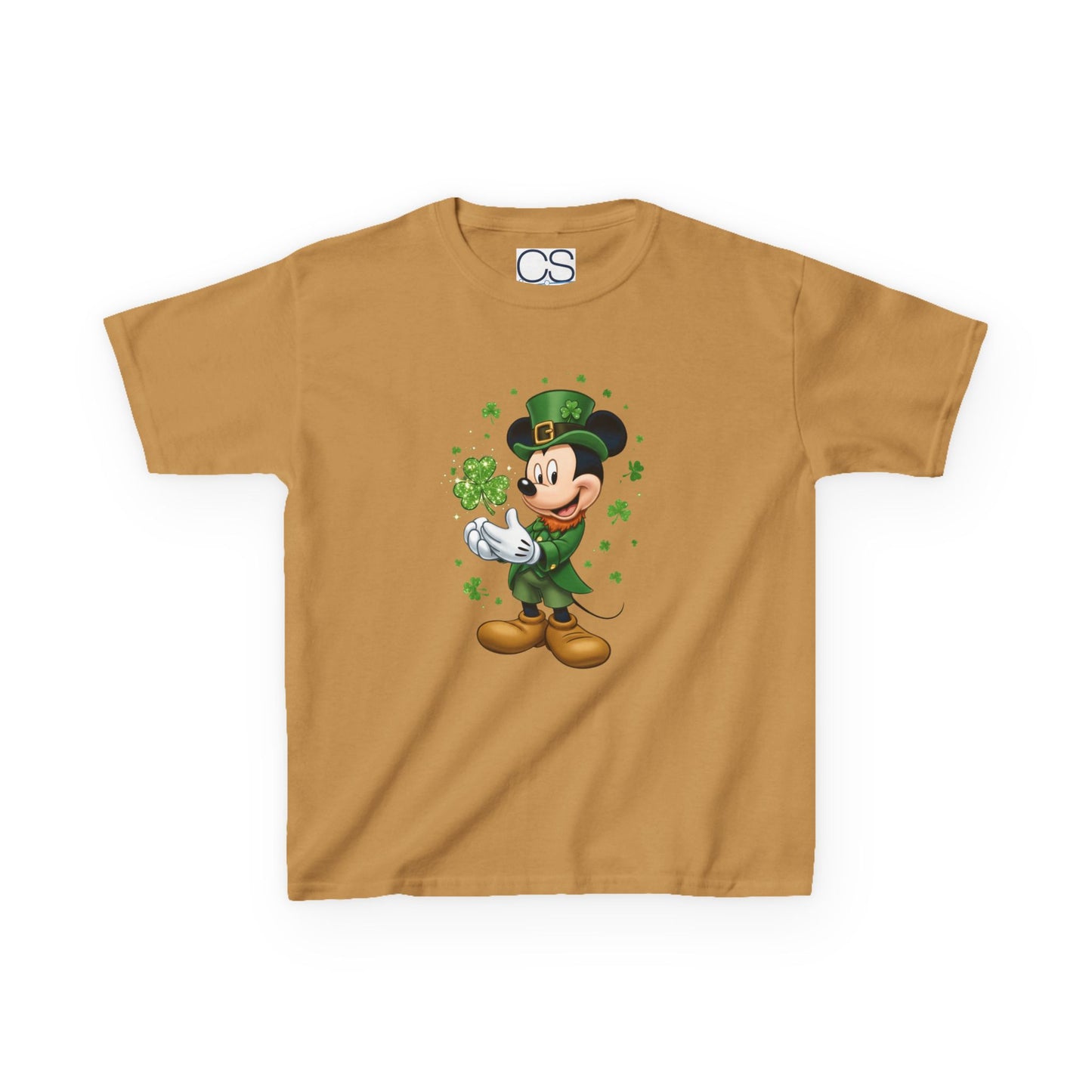 Kids St. Patrick's Day Mickey Mouse Heavy Cotton T-Shirt