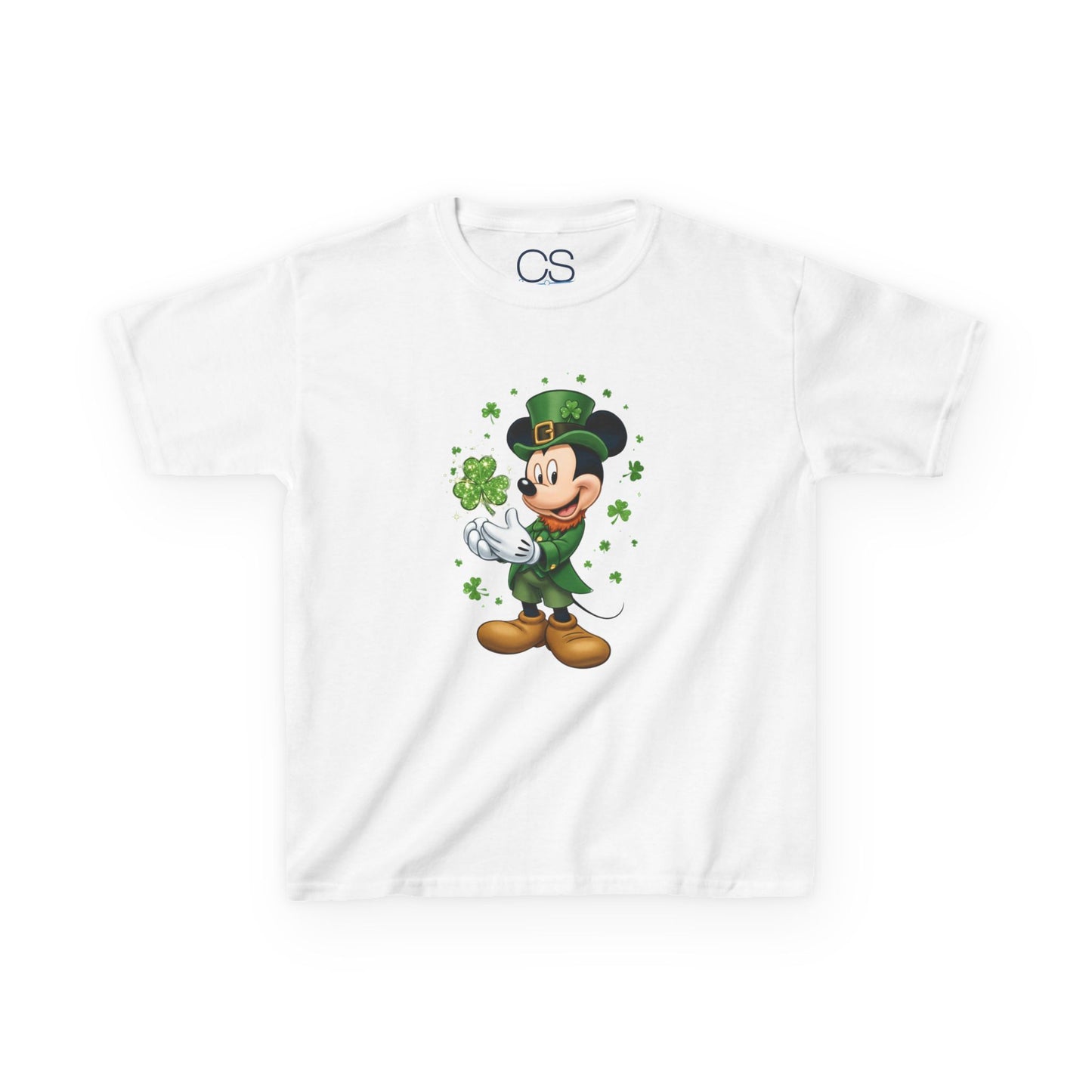 Kids St. Patrick's Day Mickey Mouse Heavy Cotton T-Shirt
