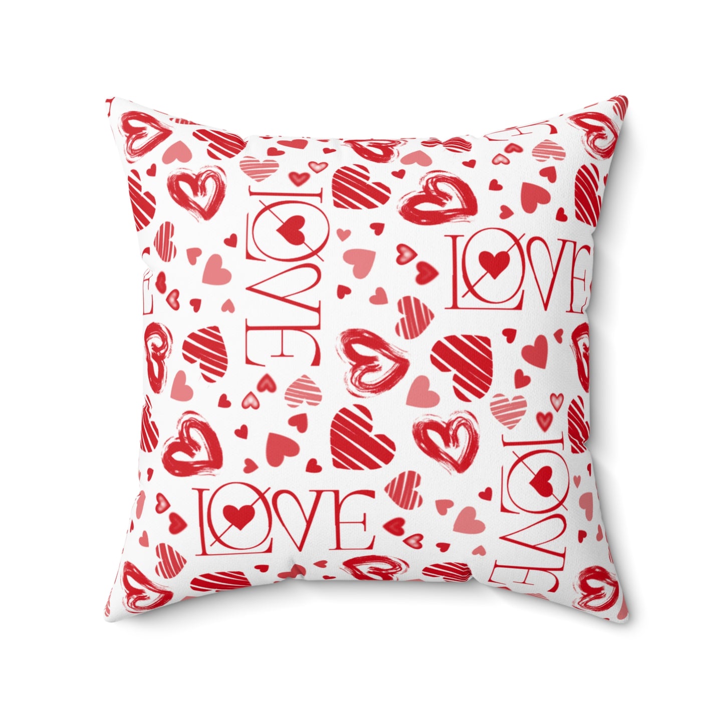 Soft & Stylish Love-Themed Spun Polyester Throw Pillow