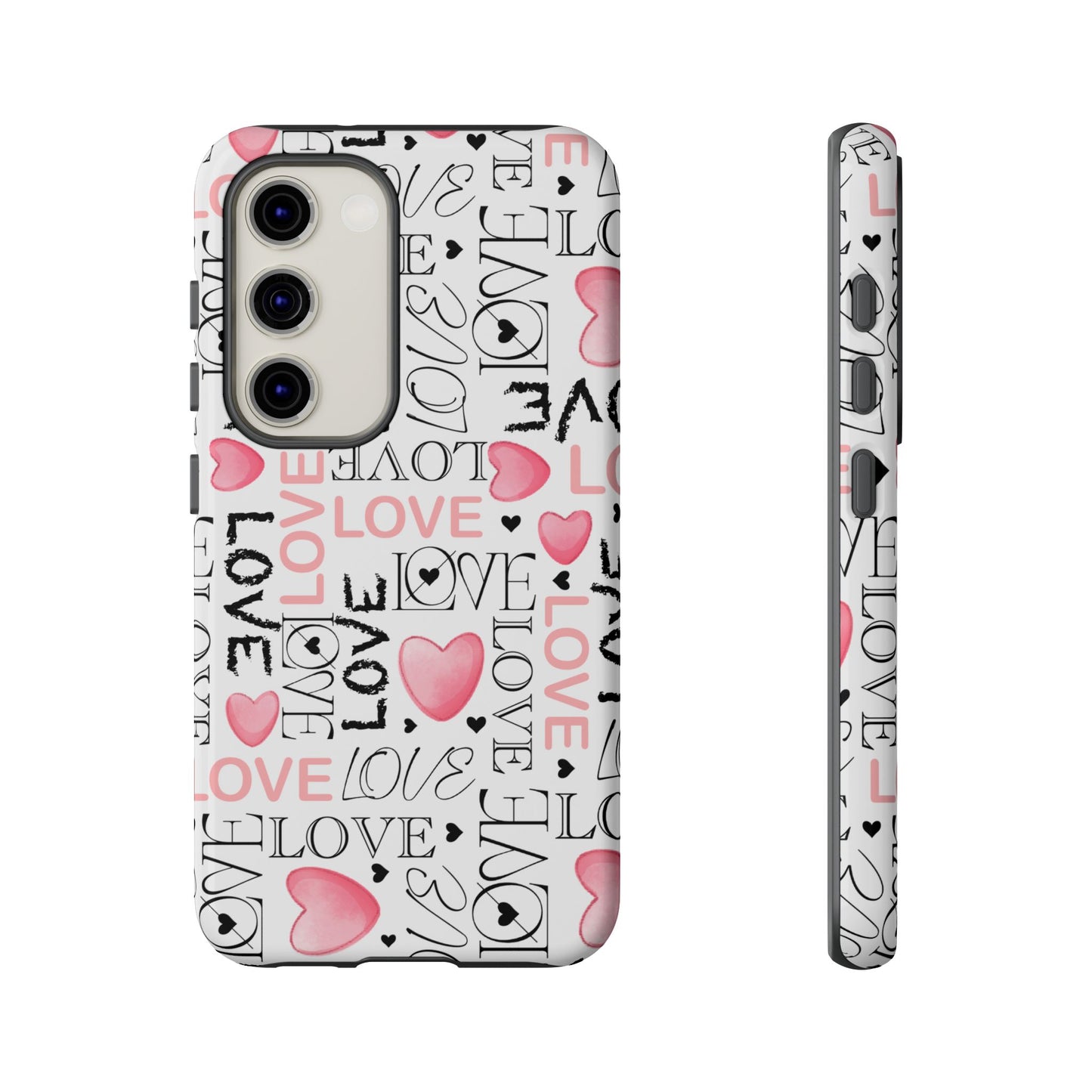 Love Typography-Themed Durable Phone Case