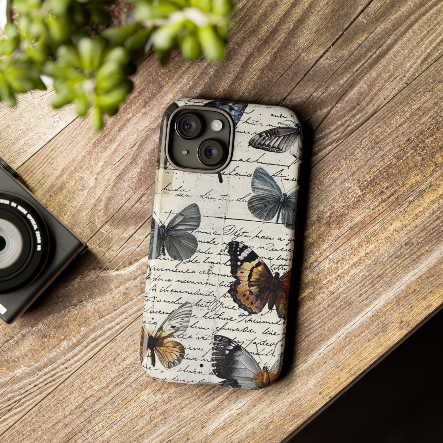 Vintage Butterfly Collage Durable Phone Case