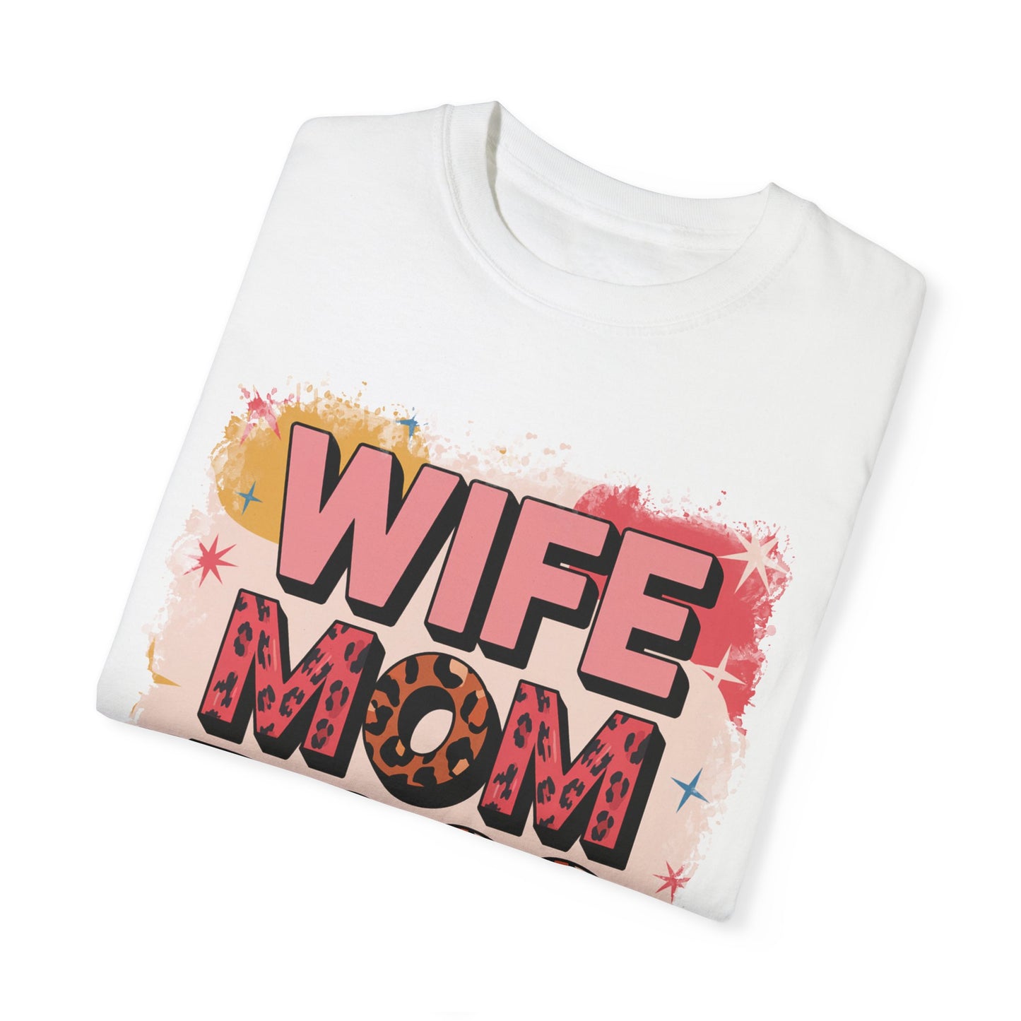 WIFE MOM BOSS Leopard Print T-Shirt