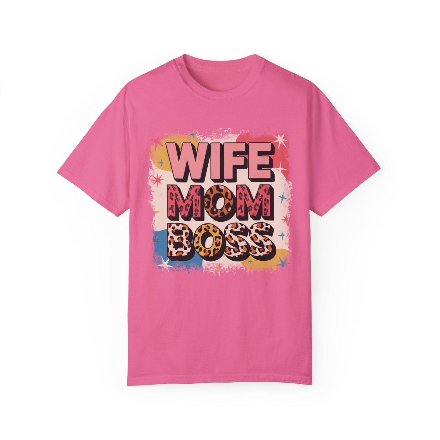 WIFE MOM BOSS Leopard Print T-Shirt