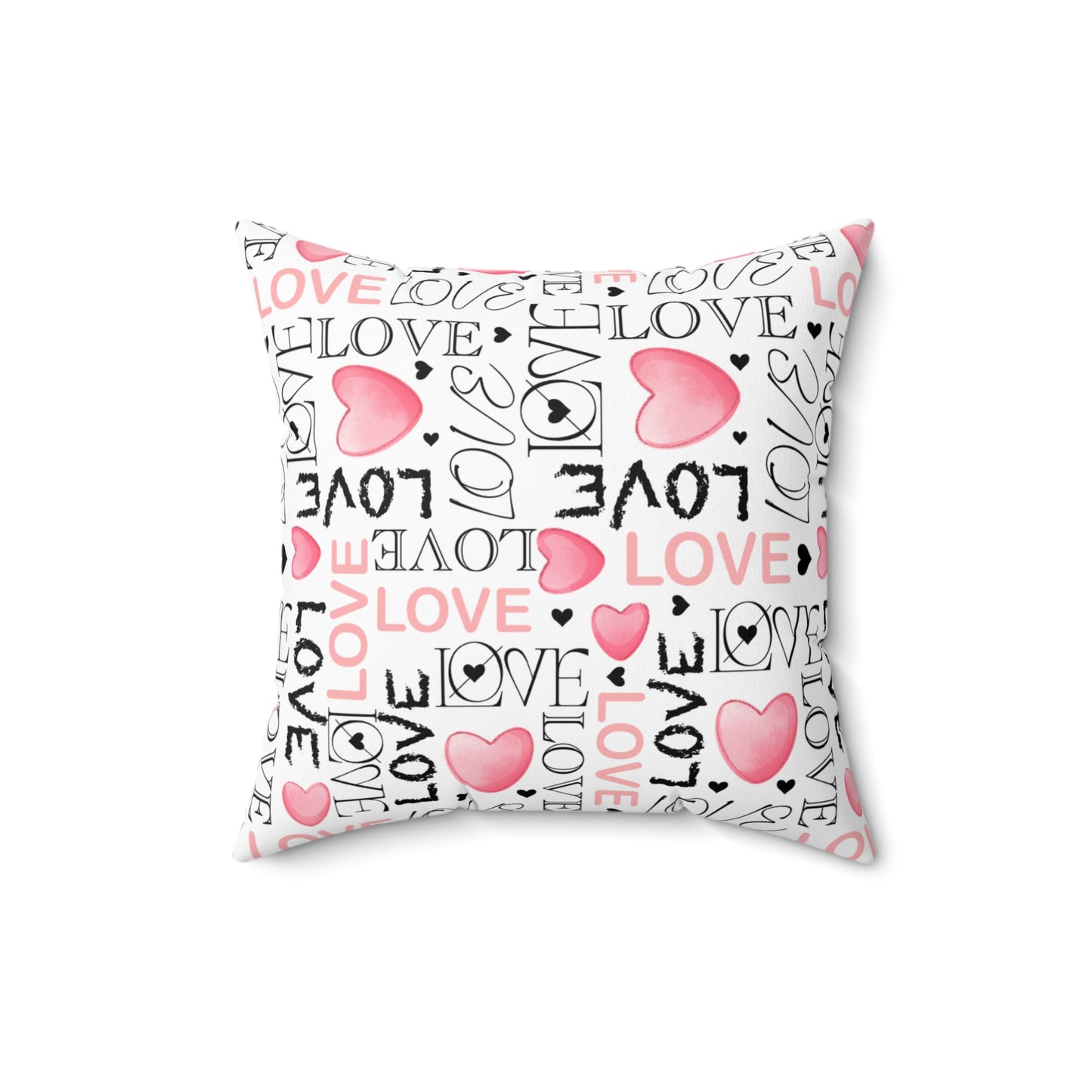 Romantic Love Letter Spun Polyester Square Pillow
