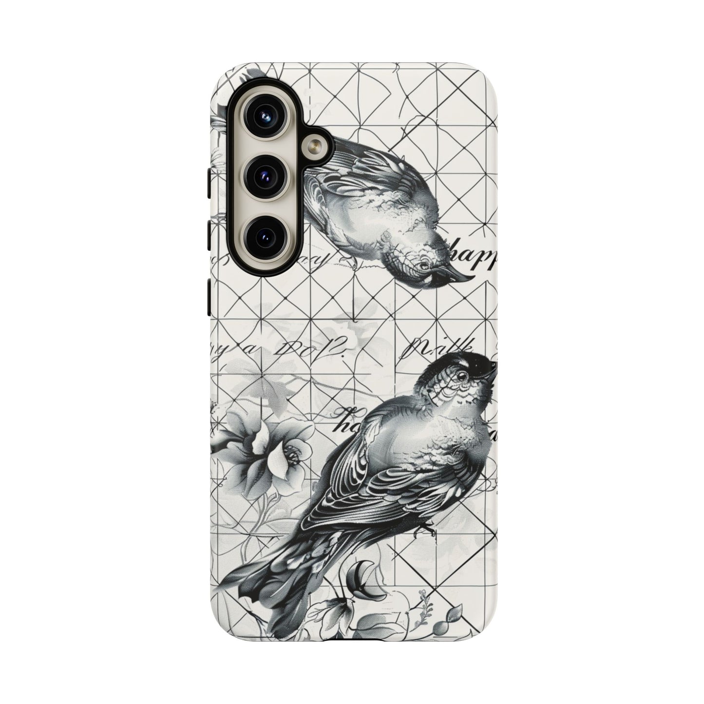 Monochrome Bird Elegance Durable Phone Case