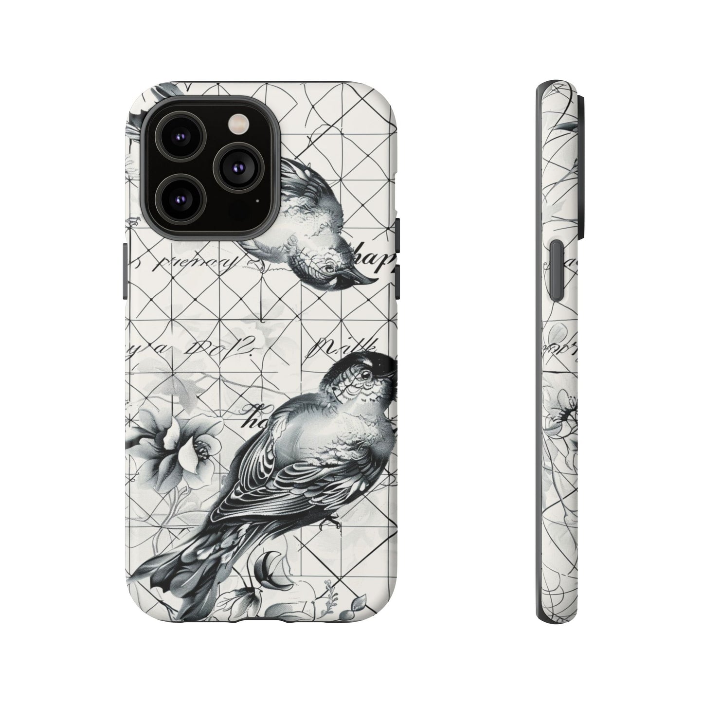 Monochrome Bird Elegance Durable Phone Case