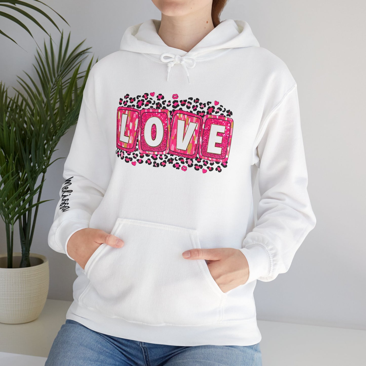 Personalized Love-Themed Hooded Sweatshirt