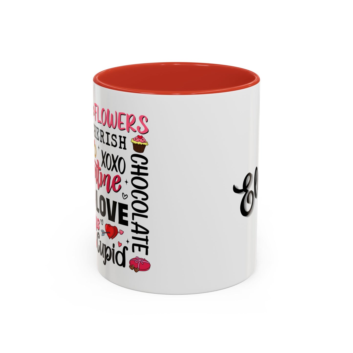 Valentine's Day Word Art Color Mug with Personalized Name