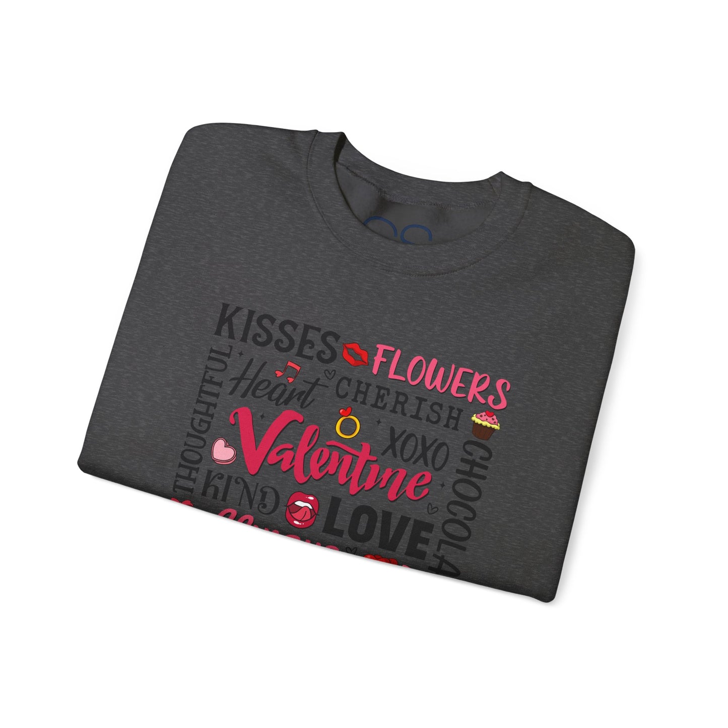 Valentine's Day Word Art Sweatshirt Crewneck Sweatshirt