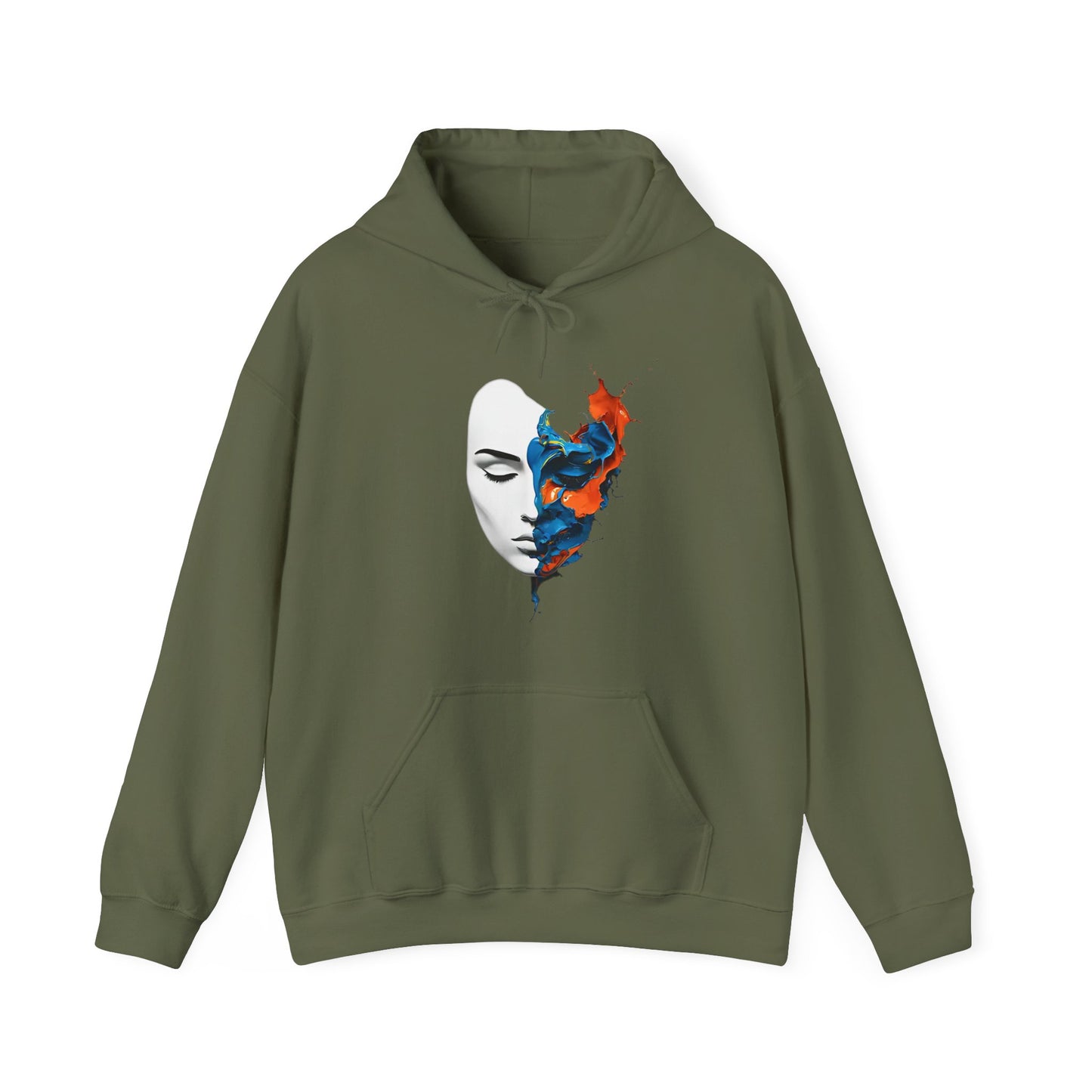Abstract Art Face Hooded Sweatshirt
