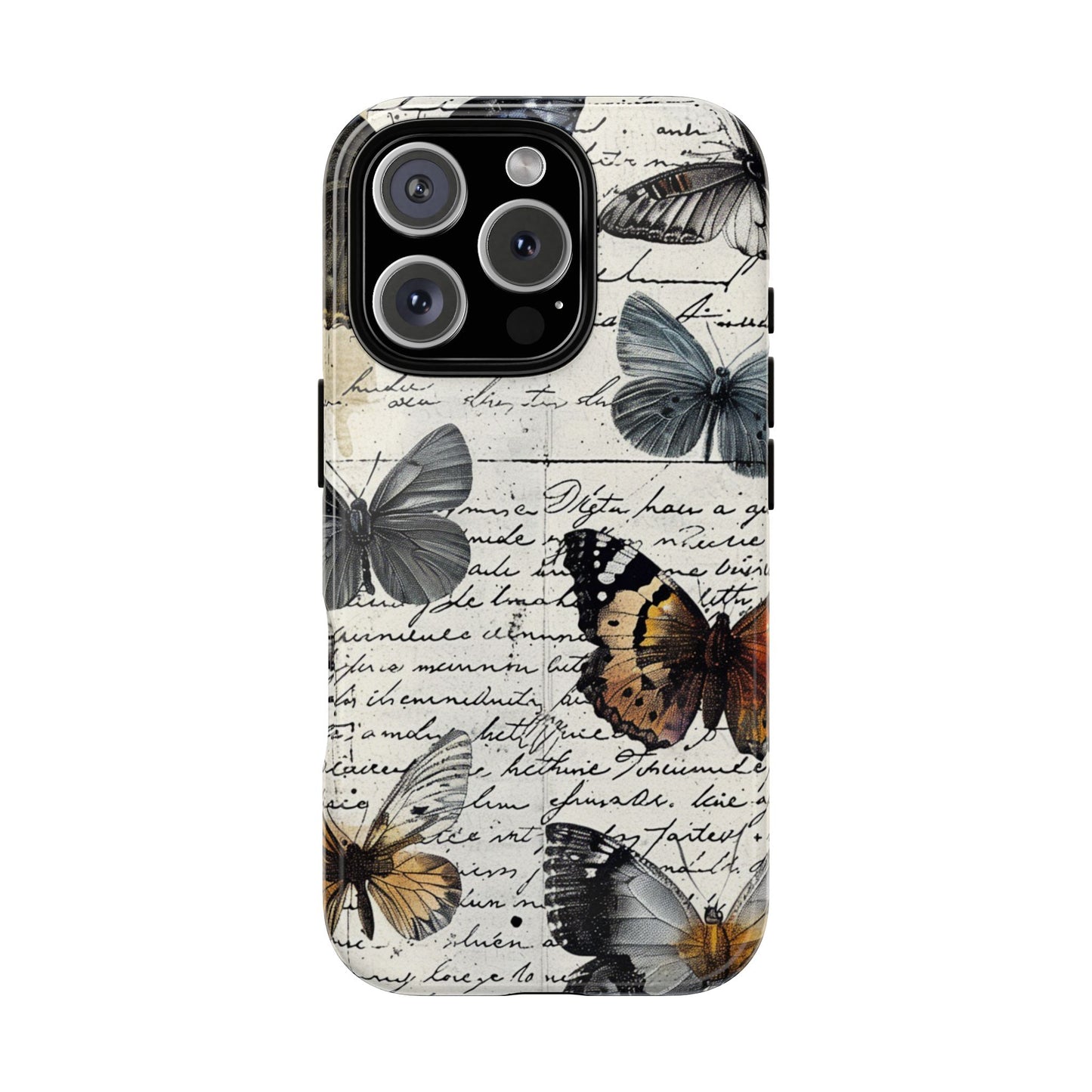 Vintage Butterfly Collage Durable Phone Case
