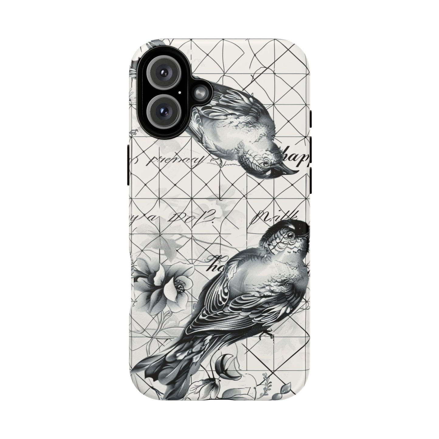 Monochrome Bird Elegance Durable Phone Case