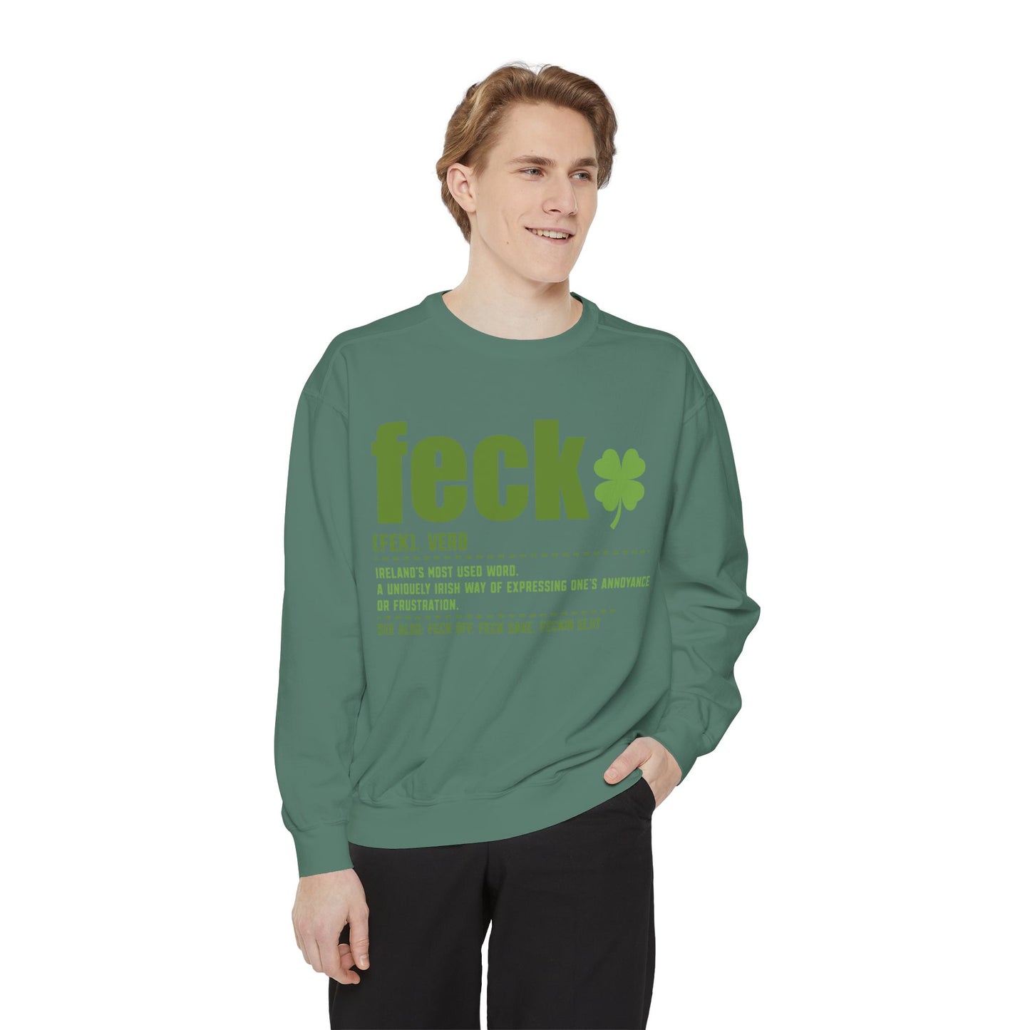 Lucky Shamrock Pullover Unisex Garment-Dyed Sweatshirt