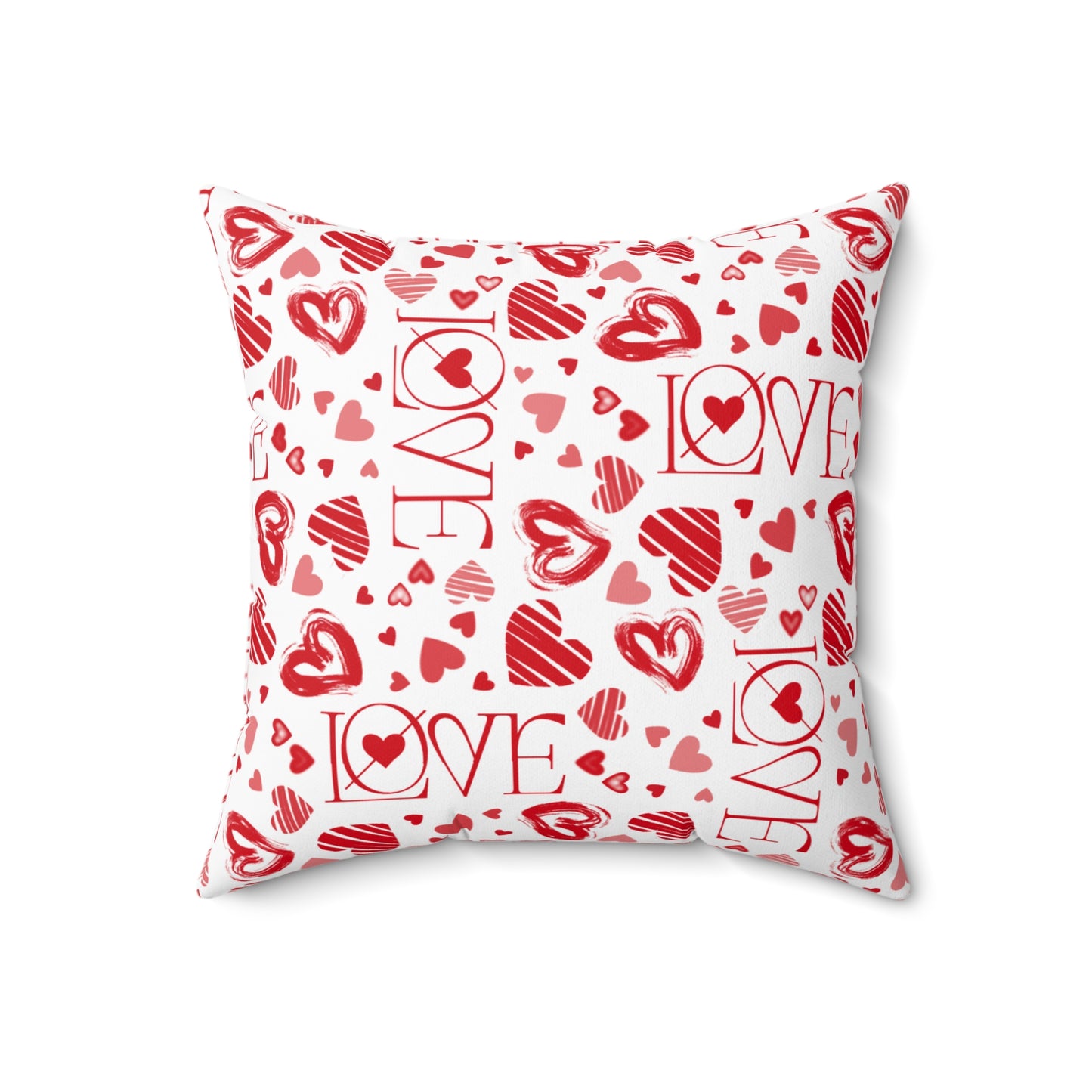 Soft & Stylish Love-Themed Spun Polyester Throw Pillow