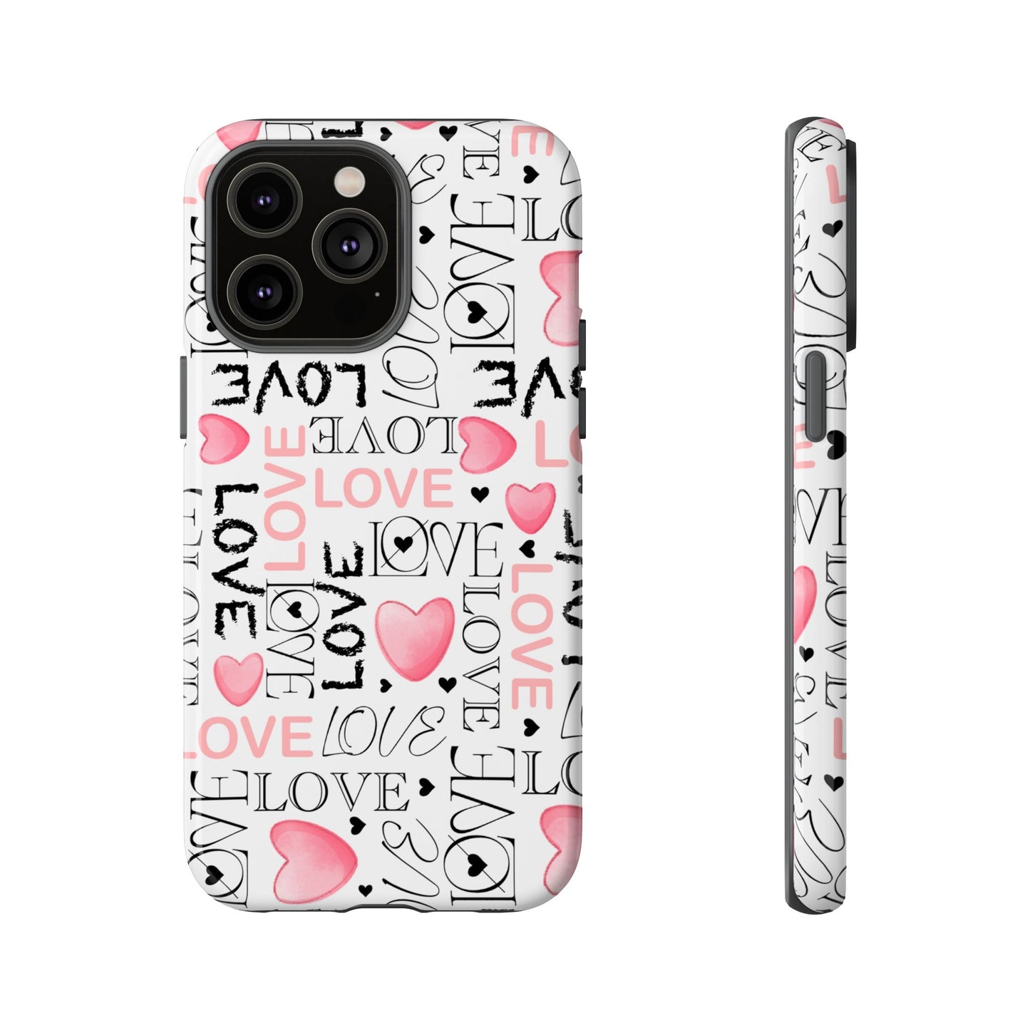 Love Typography-Themed Durable Phone Case