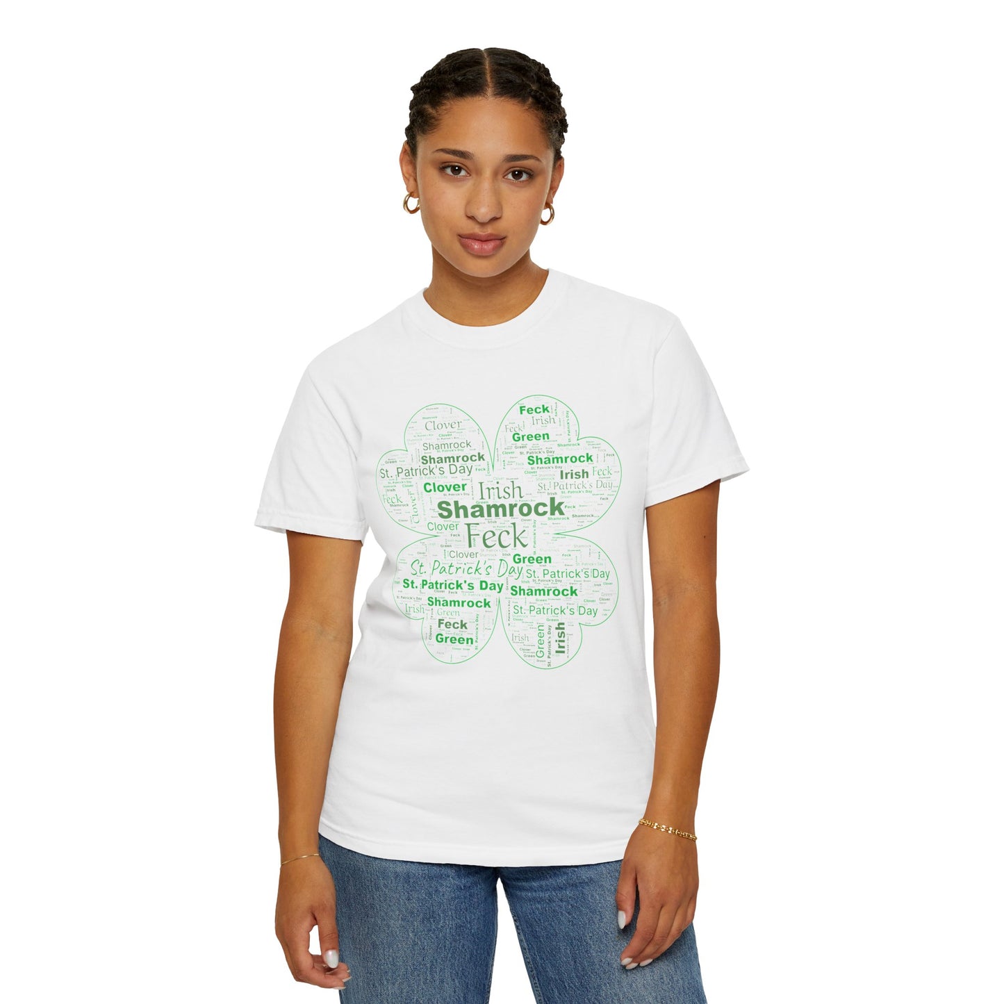 Irish Shamrock Clover Word Art T-Shirt