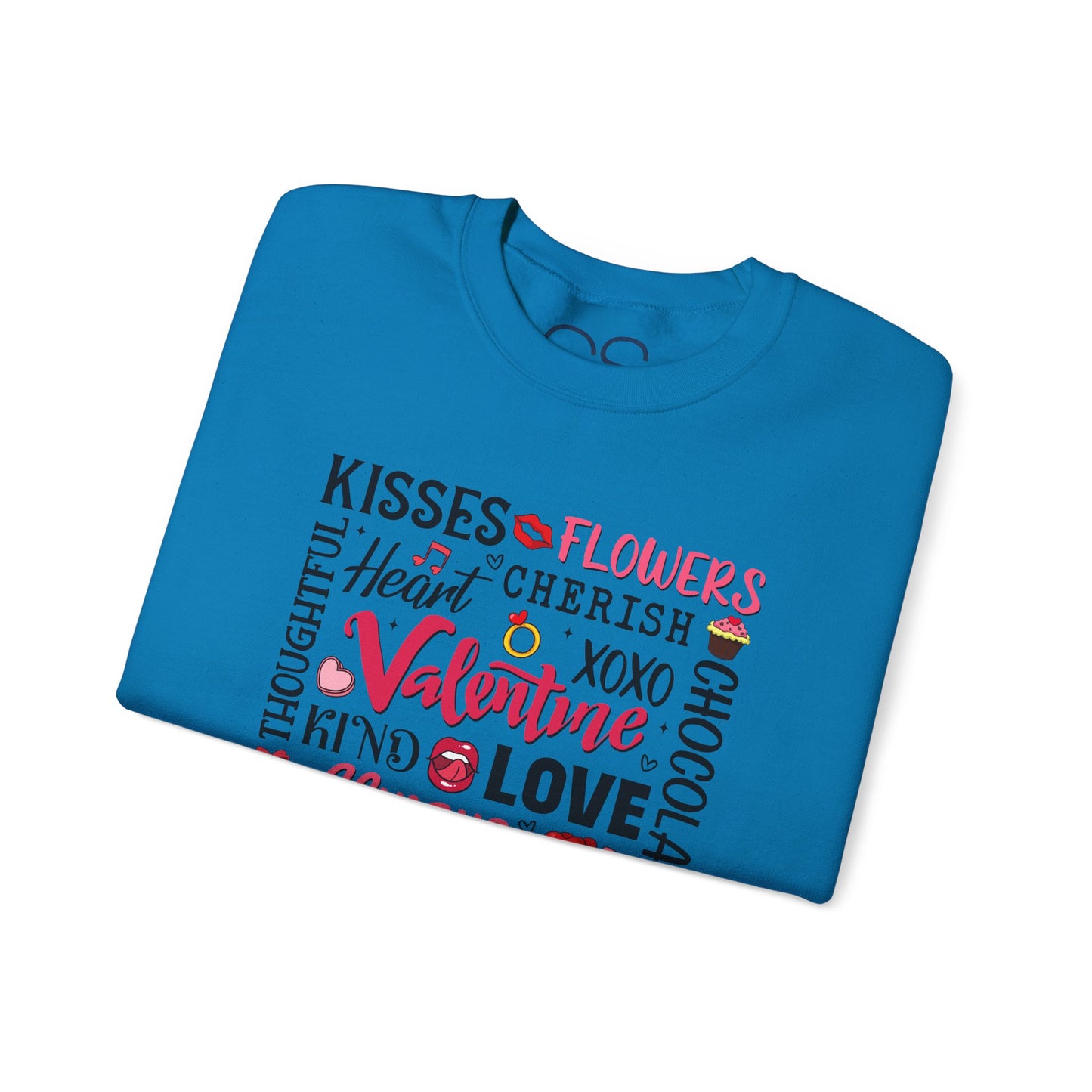 Valentine's Day Word Art Sweatshirt Crewneck Sweatshirt