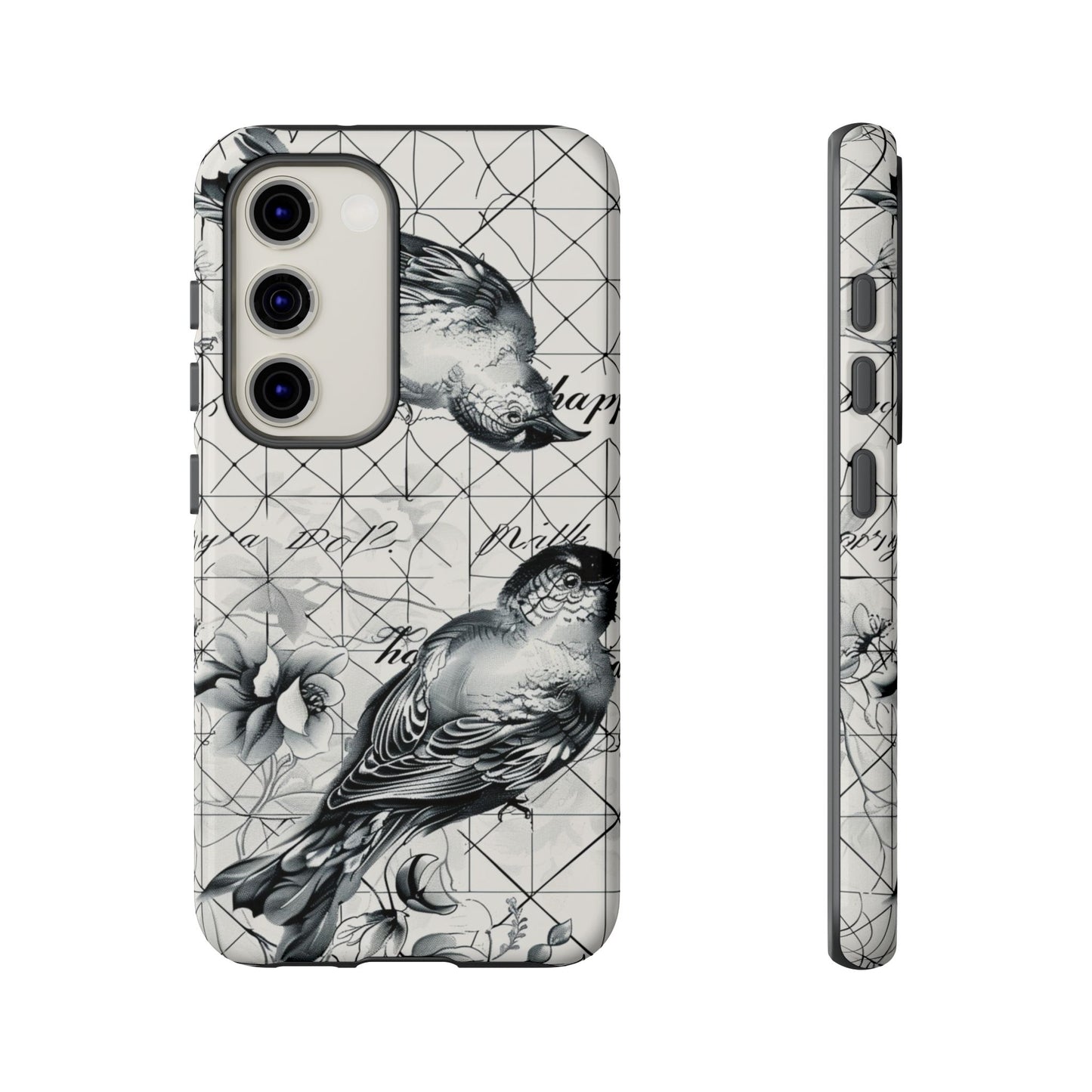 Monochrome Bird Elegance Durable Phone Case