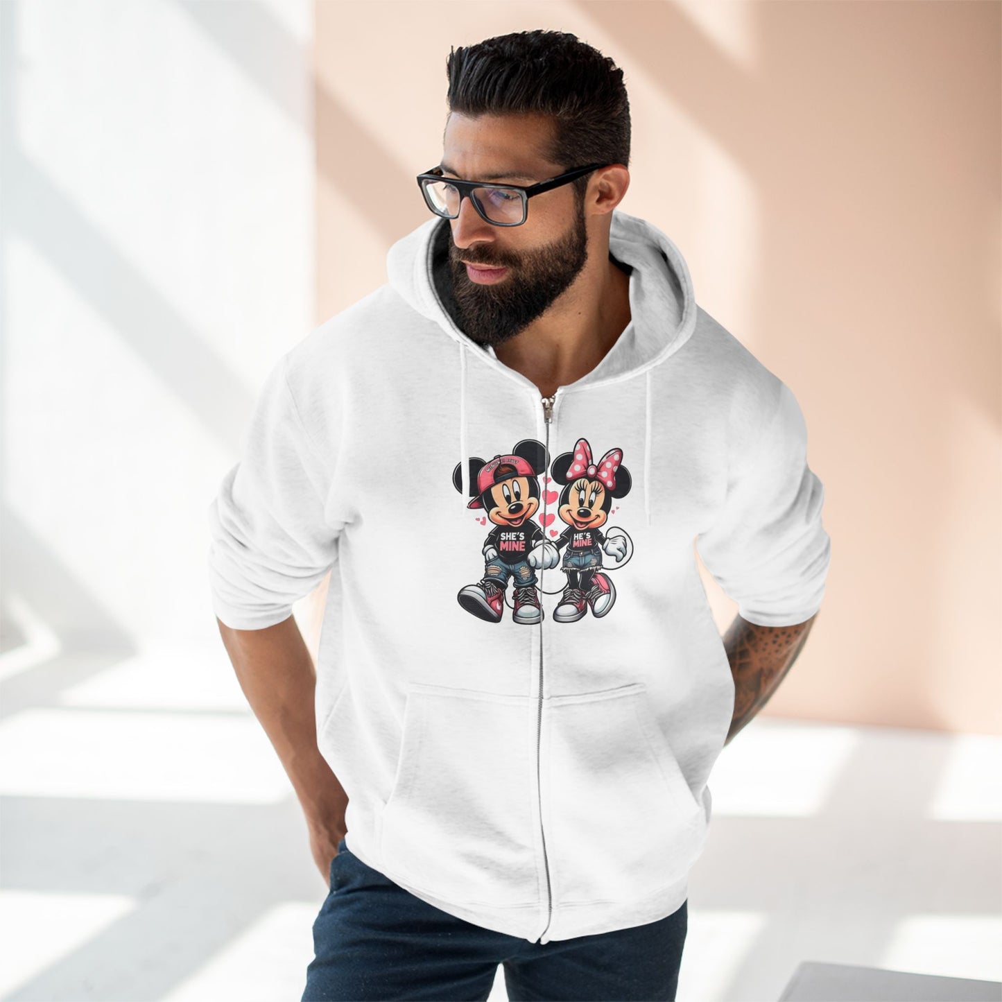 Mickey & Minnie Couple Unisex Zip Hoodie