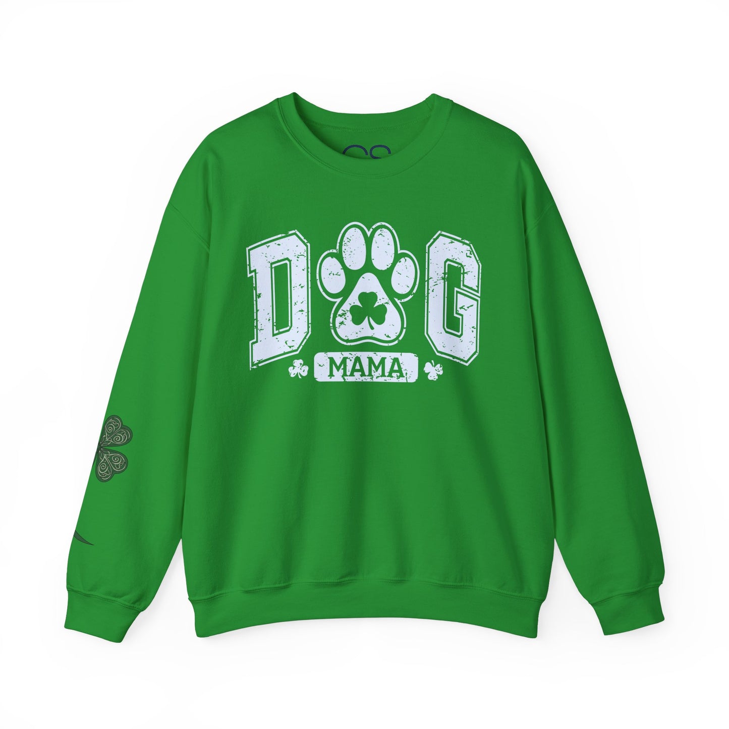 Lucky Dog Mama St. Paddy's Day Sweatshirt - Green Paw Print Sweater