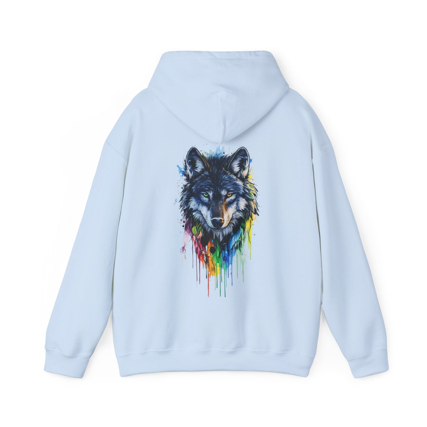 Vibrant Wolf Graphic Hooded Sweatshirt