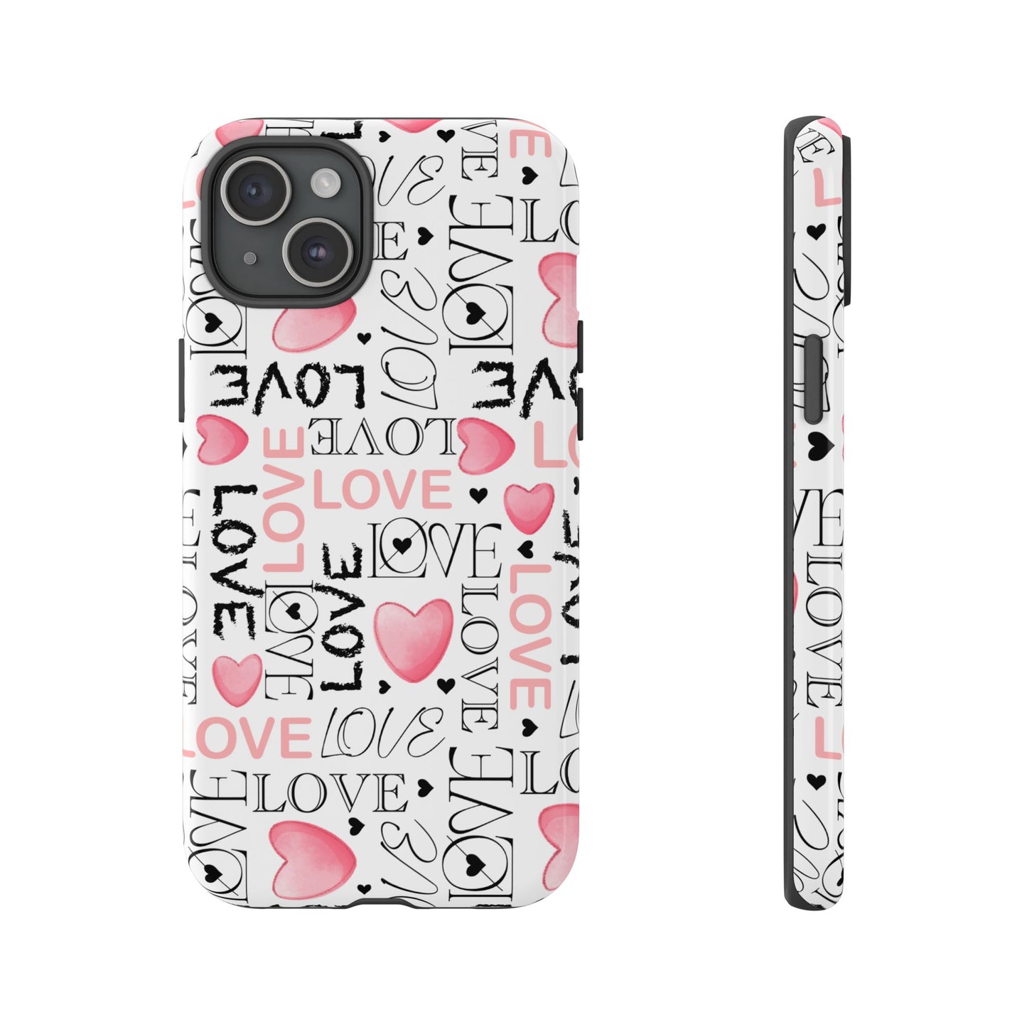 Love Typography-Themed Durable Phone Case