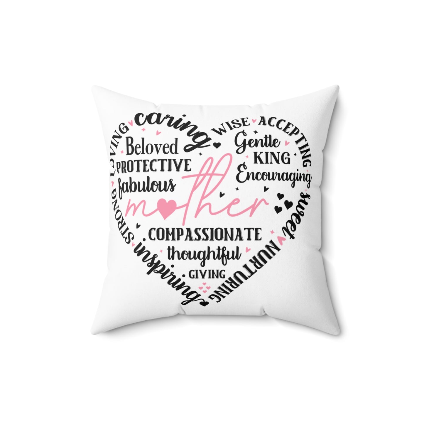 Mom Heart Word Pillow