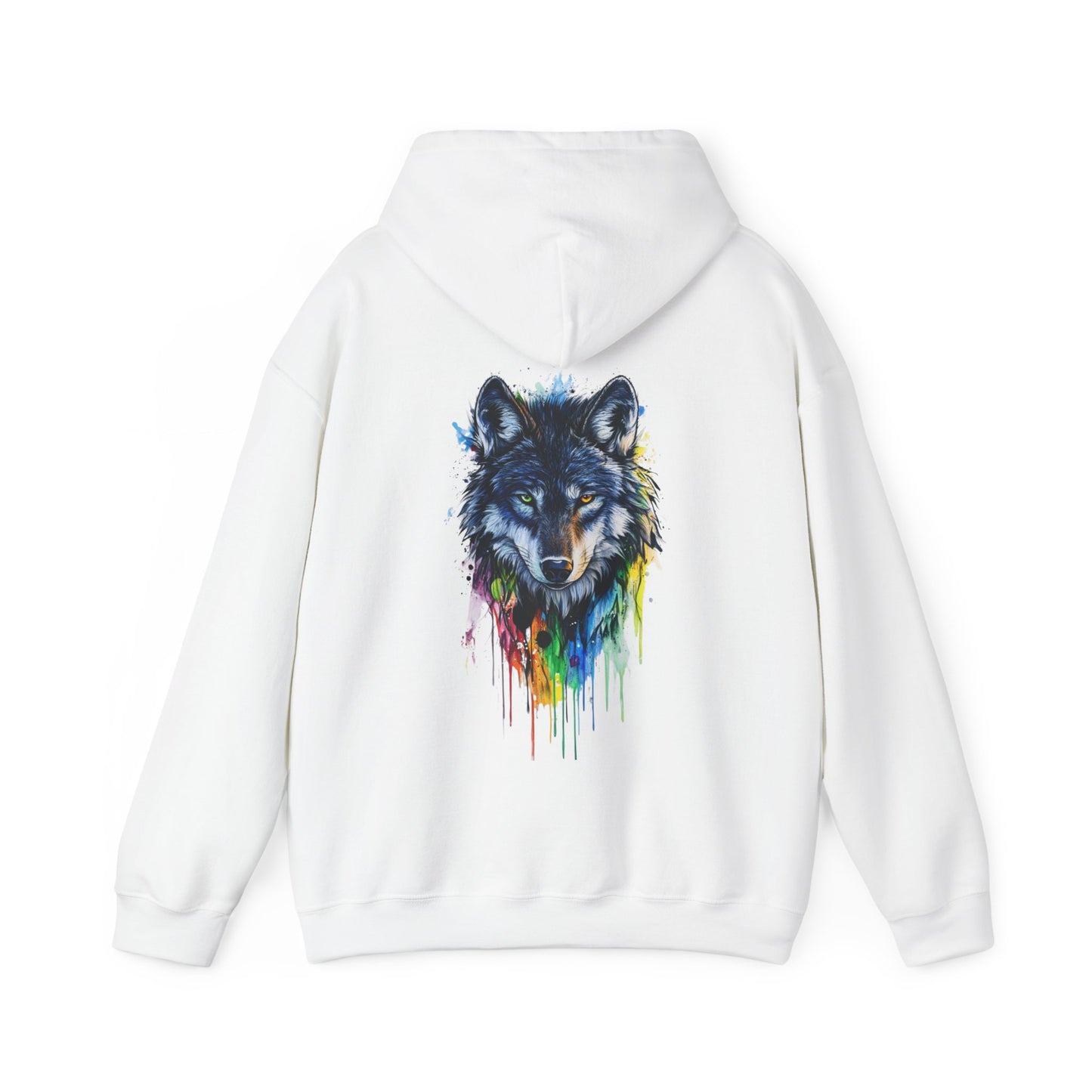 Vibrant Wolf Graphic Hooded Sweatshirt
