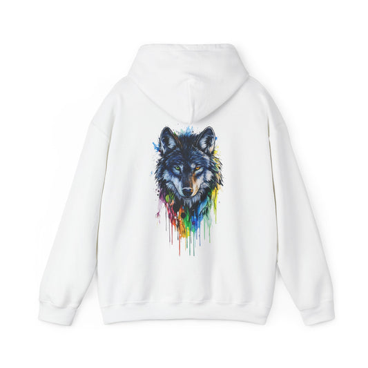 Vibrant Wolf Graphic Hooded Sweatshirt