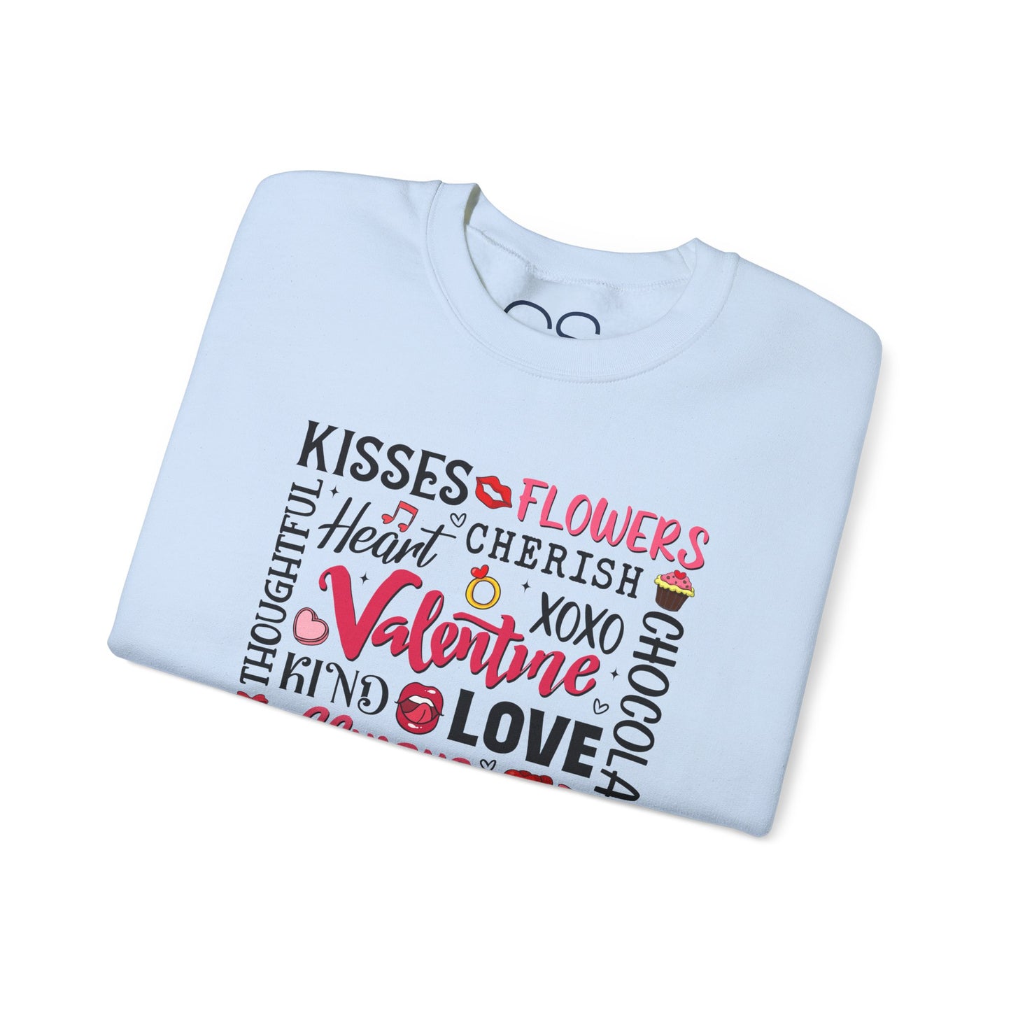 Valentine's Day Word Art Sweatshirt Crewneck Sweatshirt
