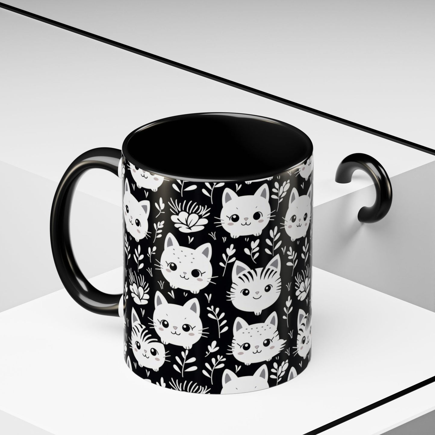Whiskers & Blooms Cat-Themed Ceramic Mug