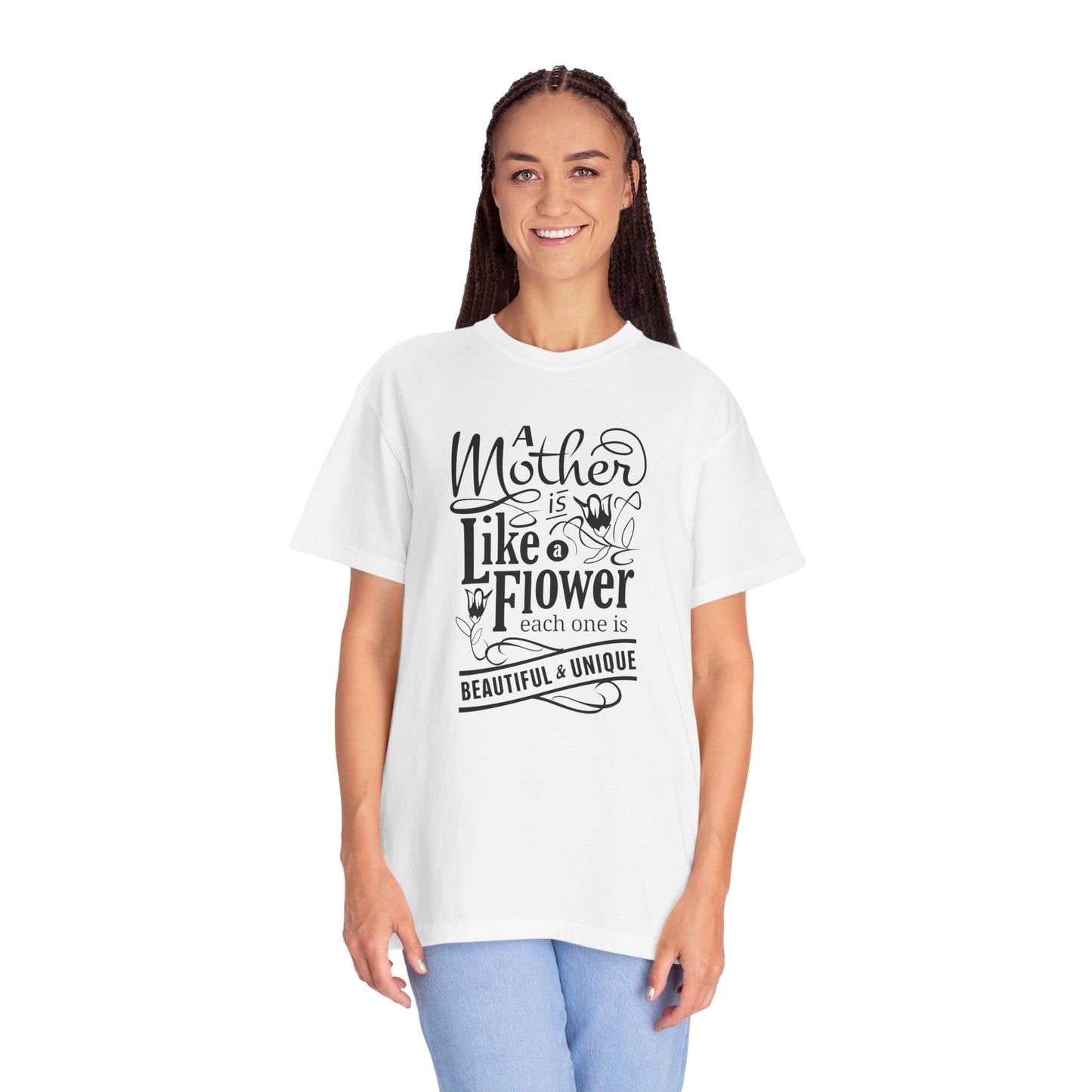 Mother Like a Flower Typography T-Shirt