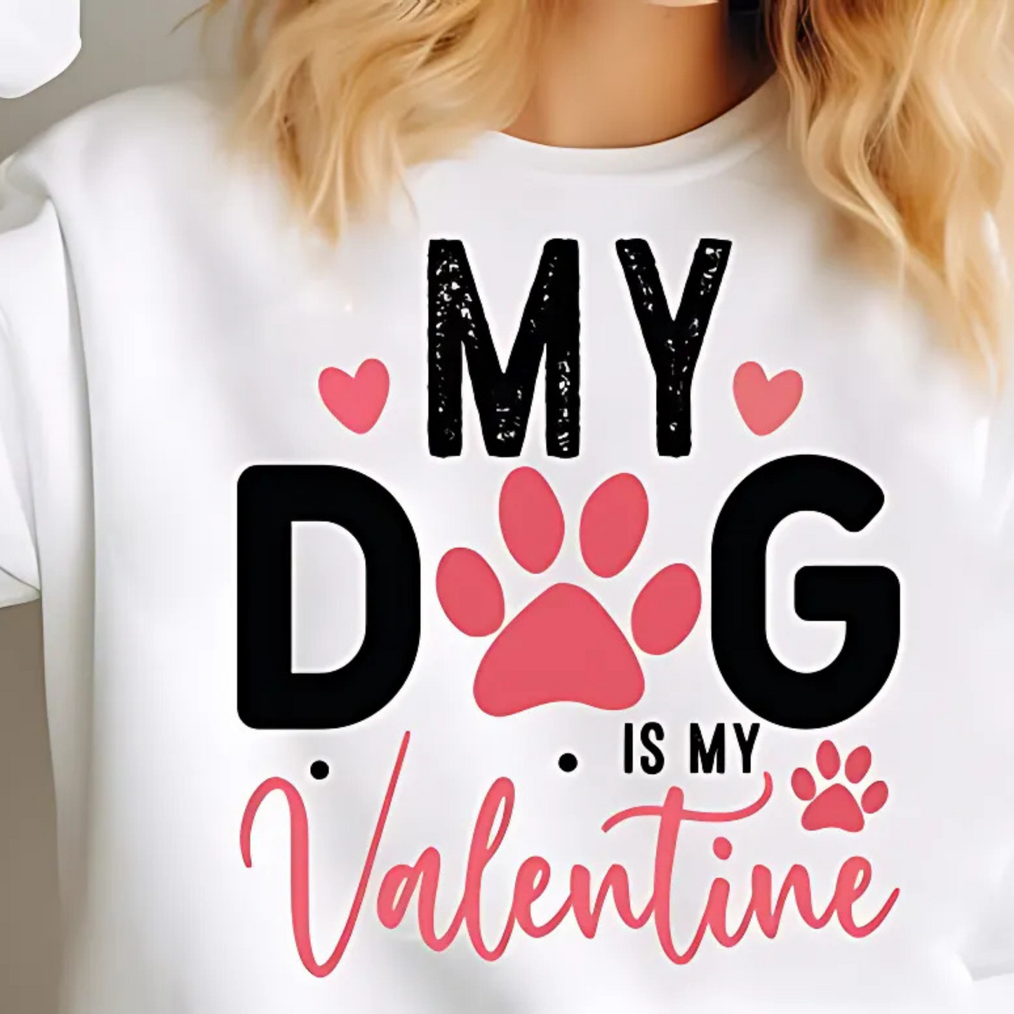 Cozy My Dog Is My Valentine Crewneck Sweatshirt
