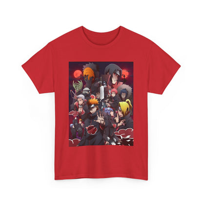 Unisex Heavy Cotton Naruto Akatsuki Anime Front and Back Printed Tee